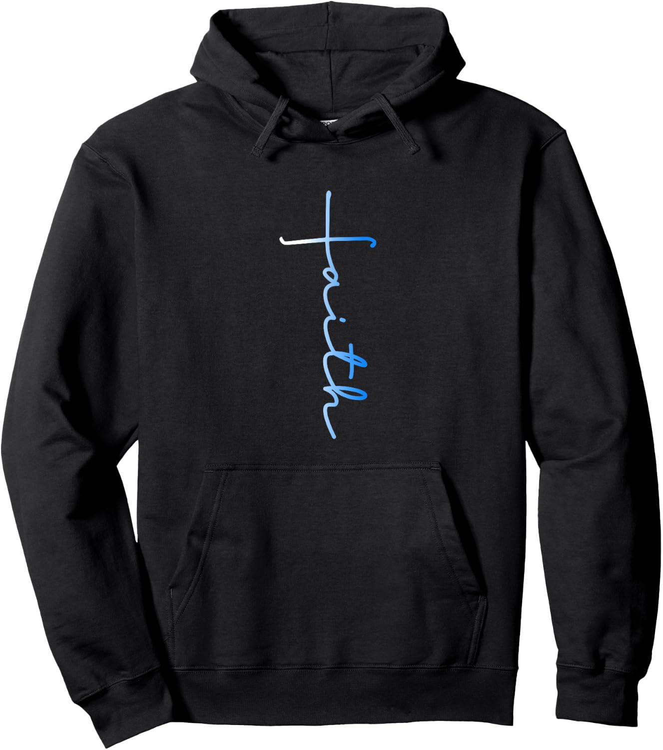 Faith Cool Spiritual Cross Graphic Novelty Hoodie - Hoodie | Black