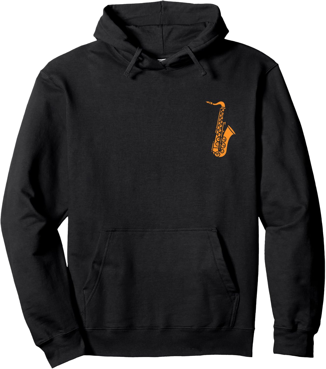 Music Saxophonist Minimalist Simple Instrument Saxophone , Black, S Hoodie - Hoodie | Black