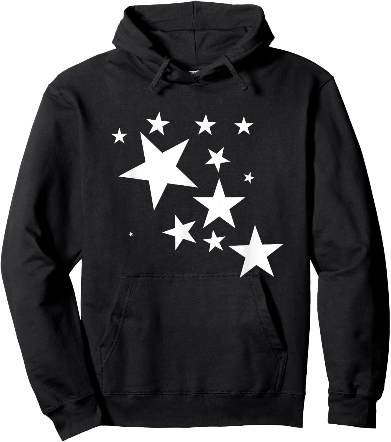 White Stars Star-Pattern-Design Costume Gift Men Women Kids Hoodie - Hoodie | Black