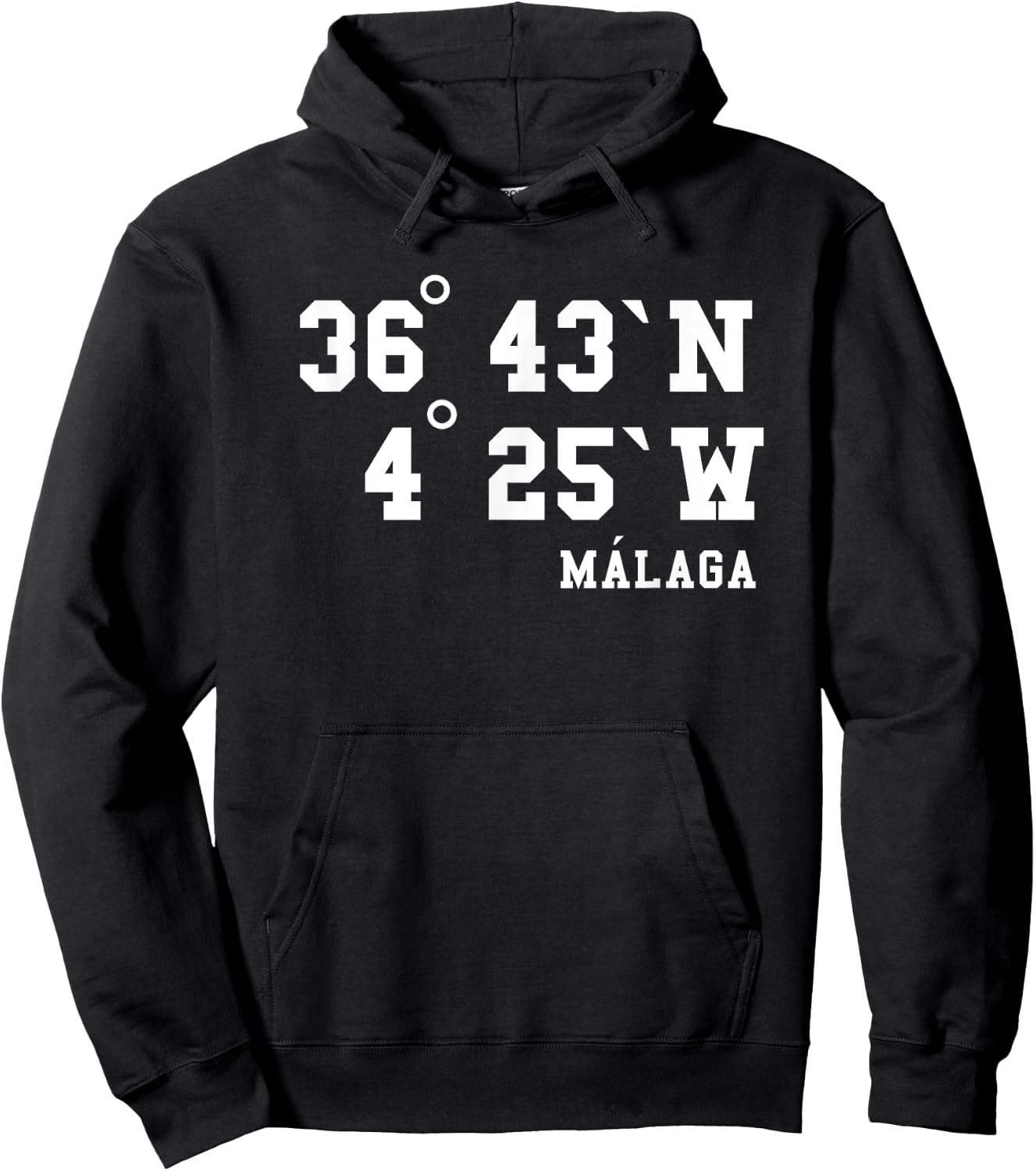 Málaga Koordinaten Design Urlaub Spanien Andalusien Malaga Hoodie - Hoodie | Black