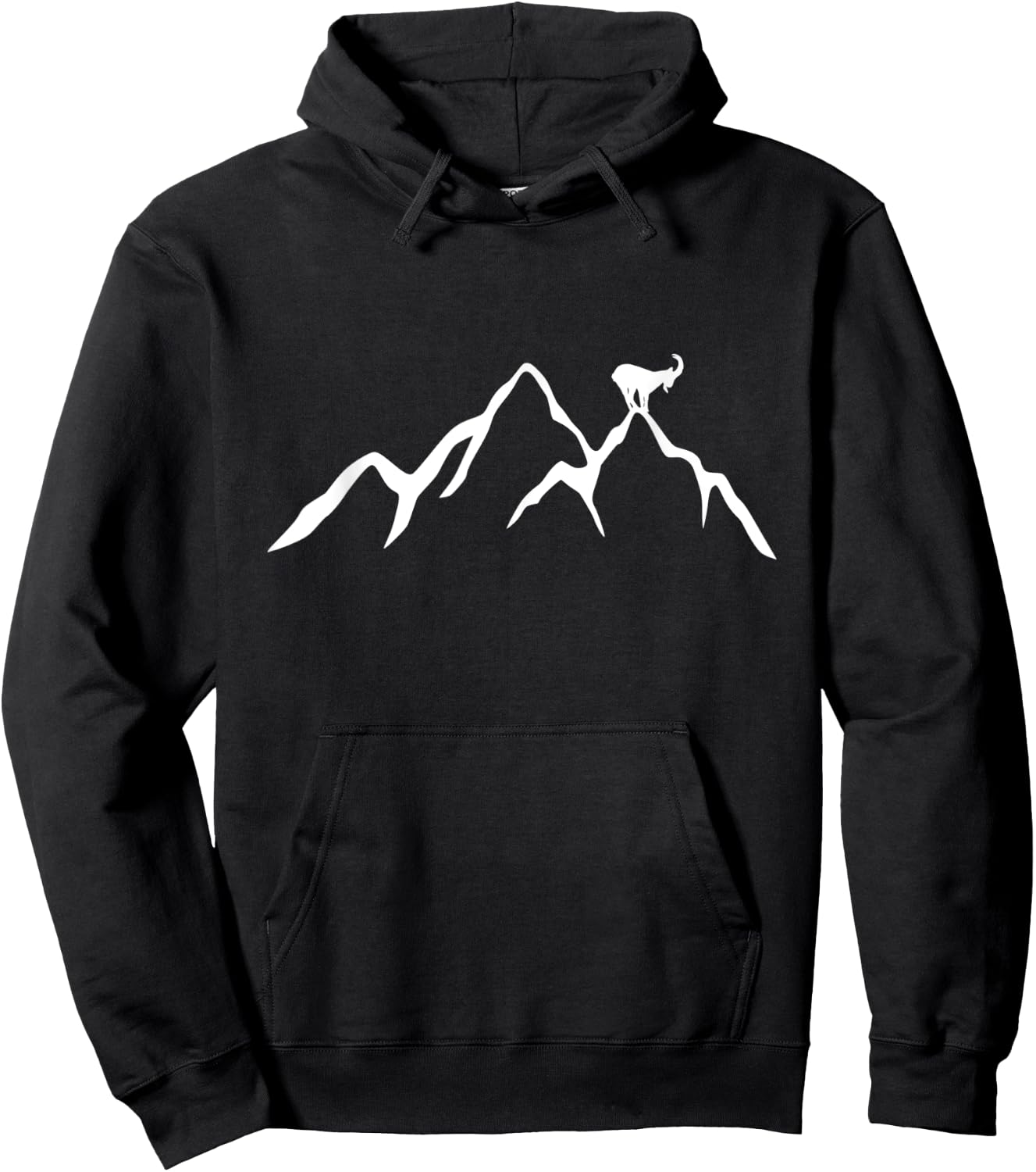 Wander Berg mit Steinbock für Berg Wandern und Natur Hoodie - Hoodie | Black