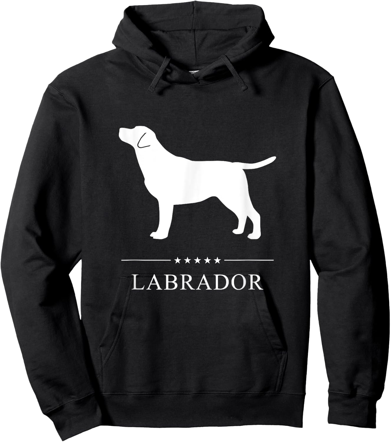 Labrador Dog White Silhouette Hoodie - Hoodie | Black
