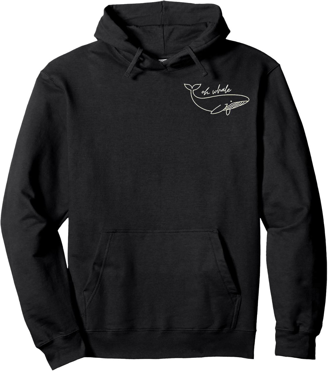 Oh Whale Funny Minimalist Whale Design for Ocean Lovers Hoodie - Hoodie | Black