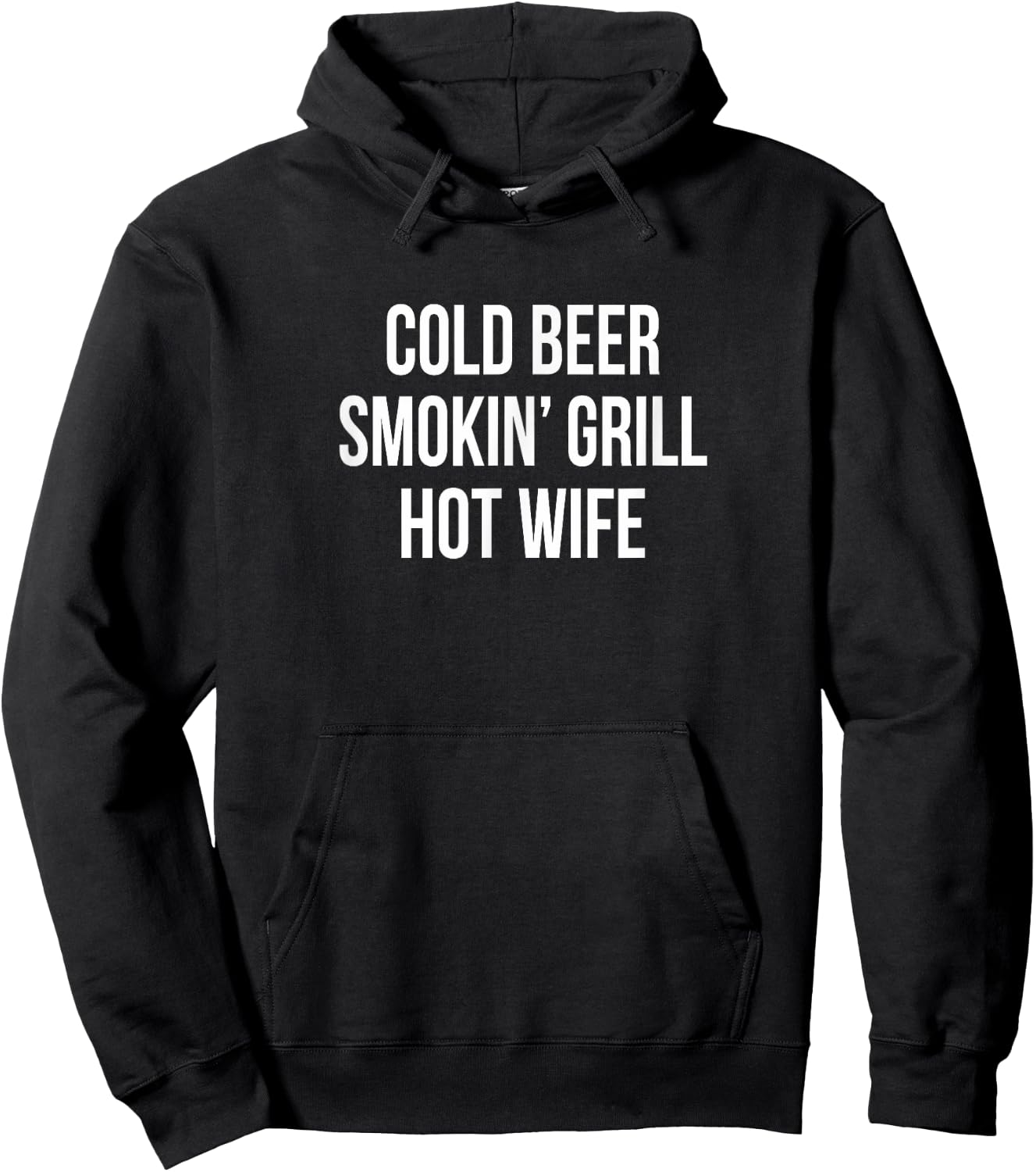 Cold Beer - Smokin' Grill - Hot Wife Hoodie - Hoodie | Black