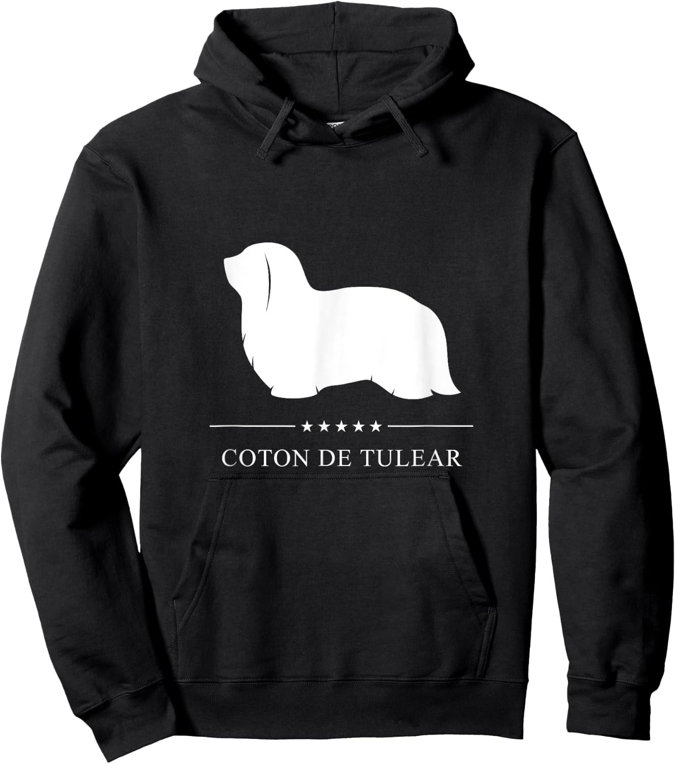 Coton de Tulear Dog White Silhouette Women Girls Kids Hoodie - Hoodie | Black