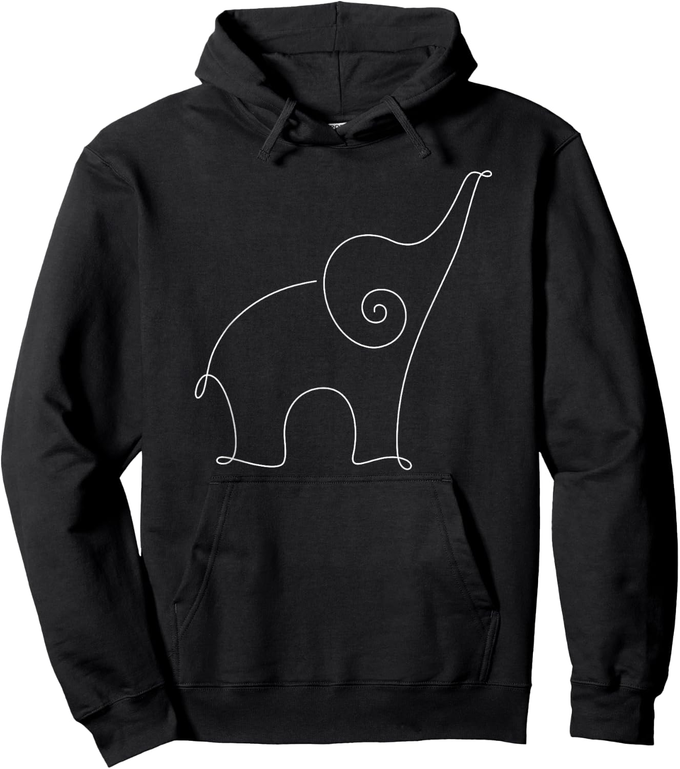 Elephant line art, yoga, minimalist Hoodie - Hoodie | Black