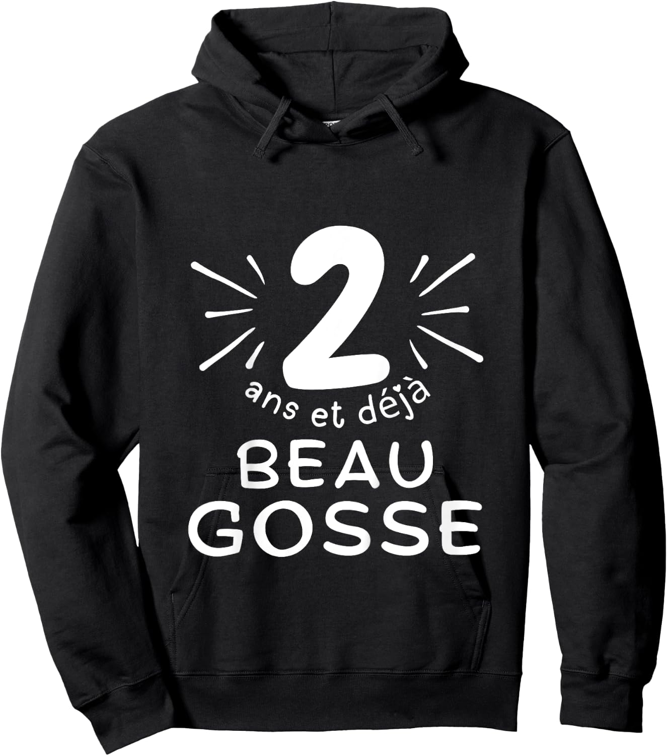 Child 2 years old and already handsome kid. phrase humor for gift boy , Black, 2 Hoodie - Hoodie | Black