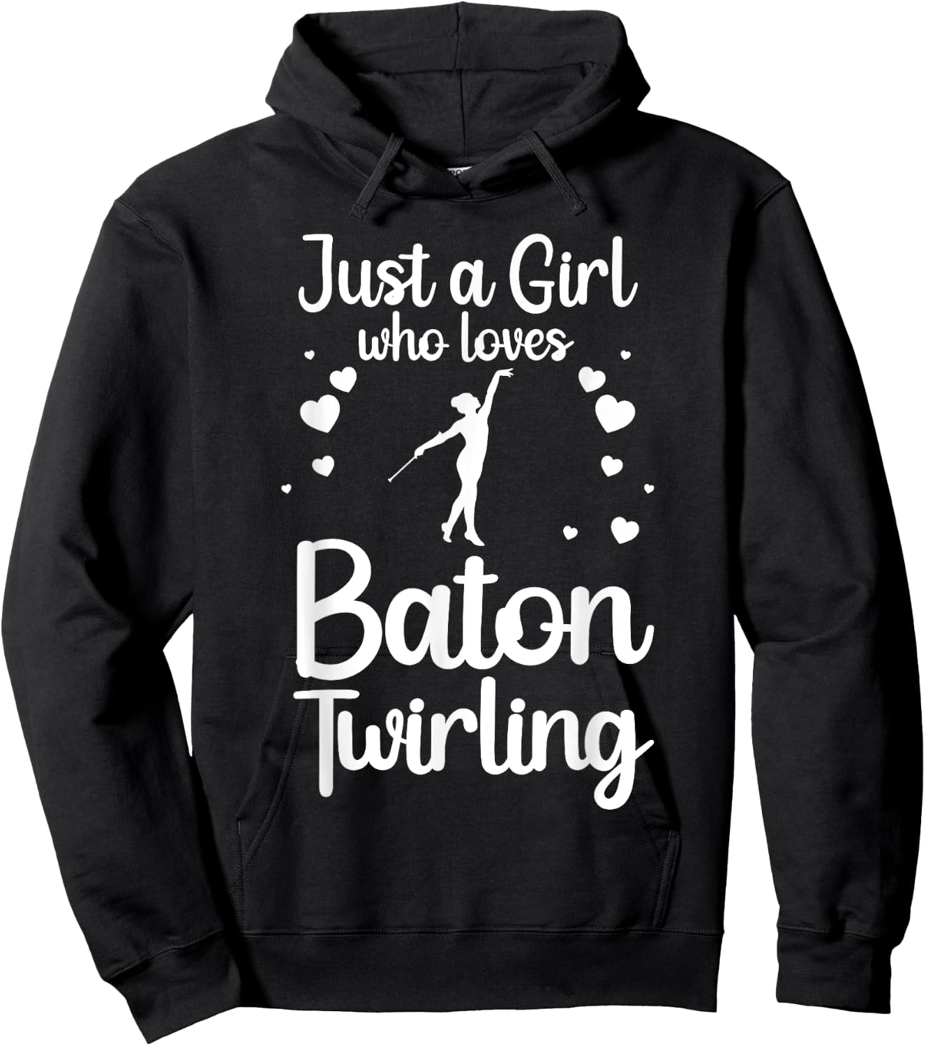 Cool Baton Twirling Art Girls Twirl Baton Twirler Hoodie - Hoodie | Black