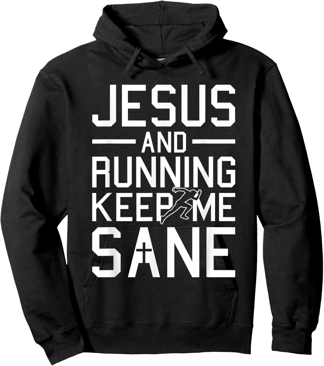 Jesus And Running Christmas Religious Faith Christian Runner Hoodie - Hoodie | Black