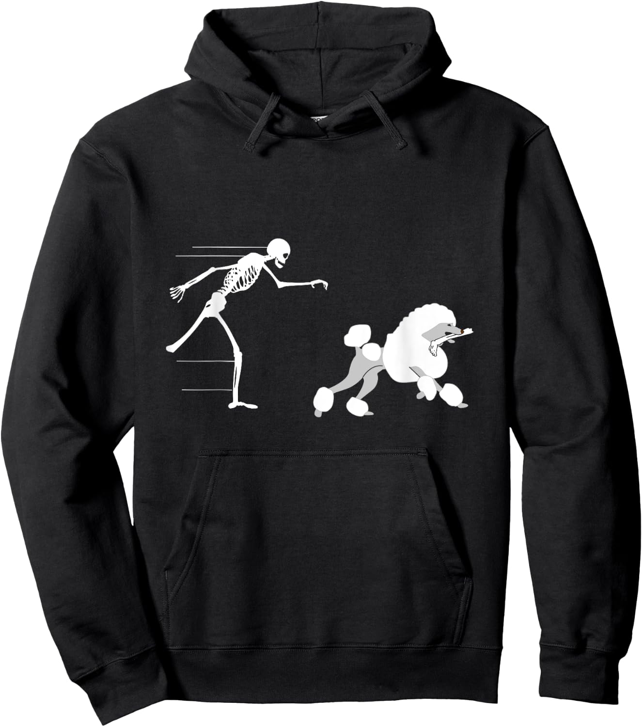 Funny Halloween Skeleton Leg Poodle Hoodie - Hoodie | Black