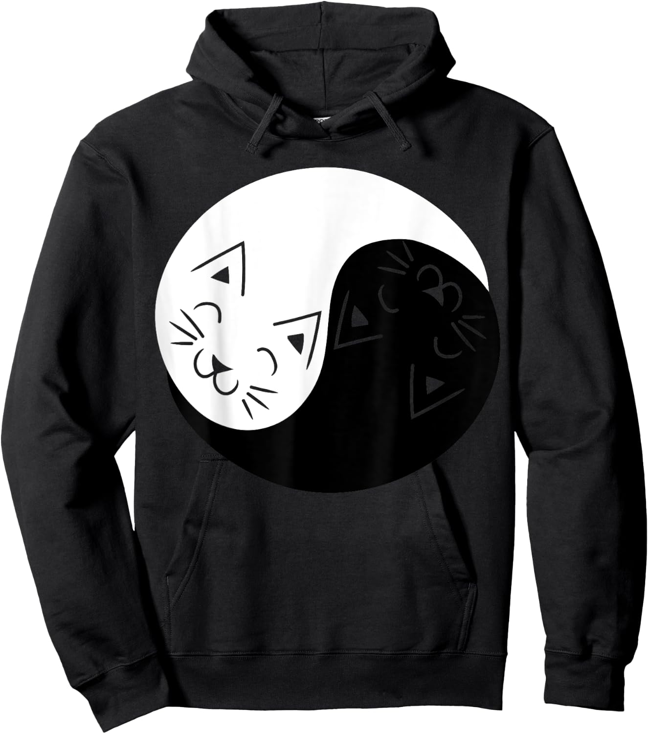 Yin and Yang Cats Shirt | Funny Cat Animal Women Kids Hoodie - Hoodie | Black