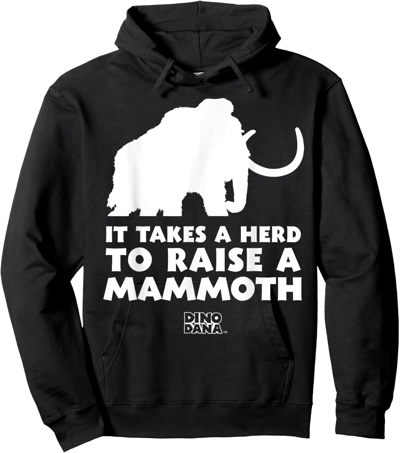 Dino Dana: White Mammoth Shirt Hoodie - Hoodie | Black