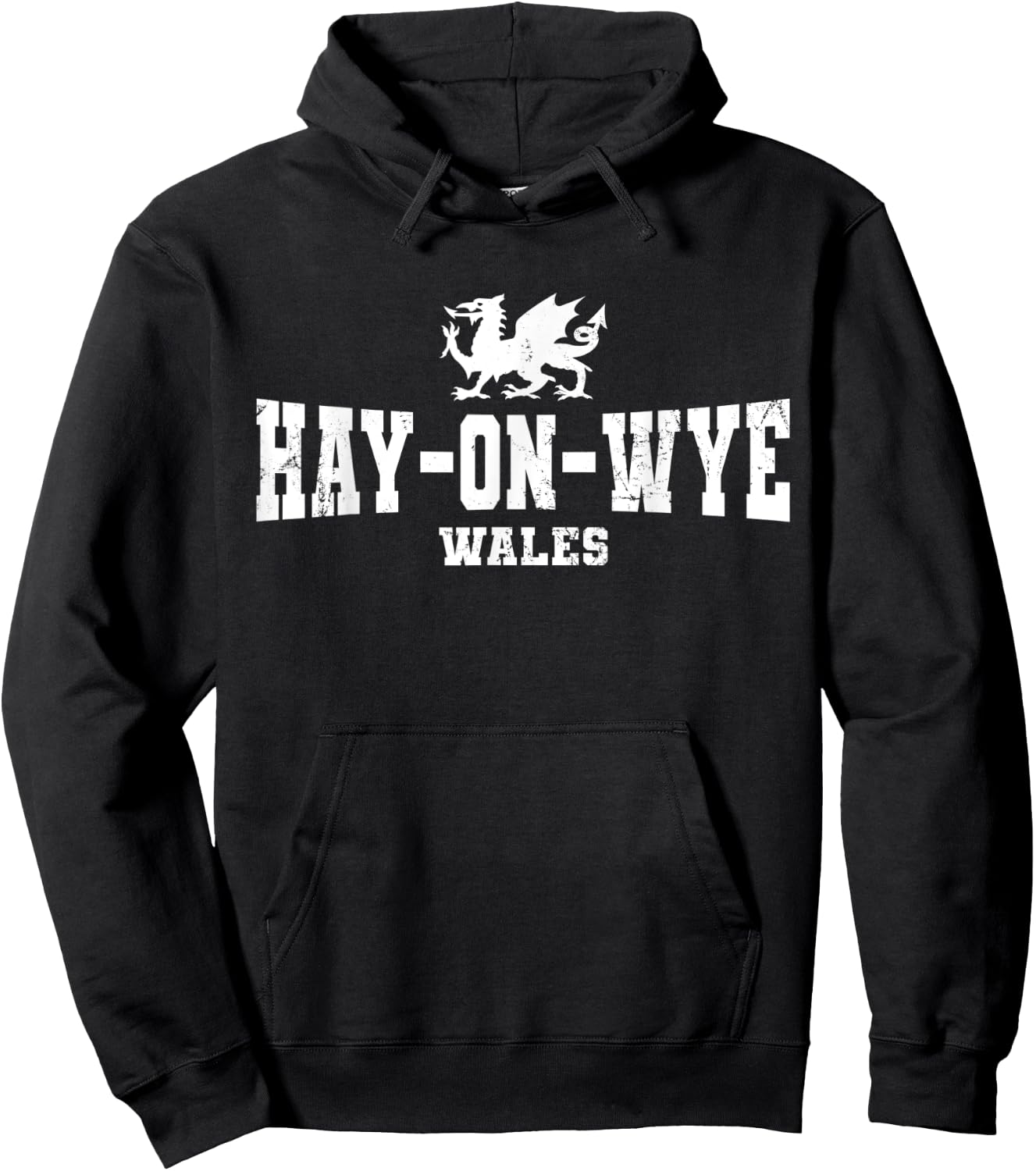 Hay-on-Wye Wales Welsh Dragon Flag Cymru Hoodie - Hoodie | Black