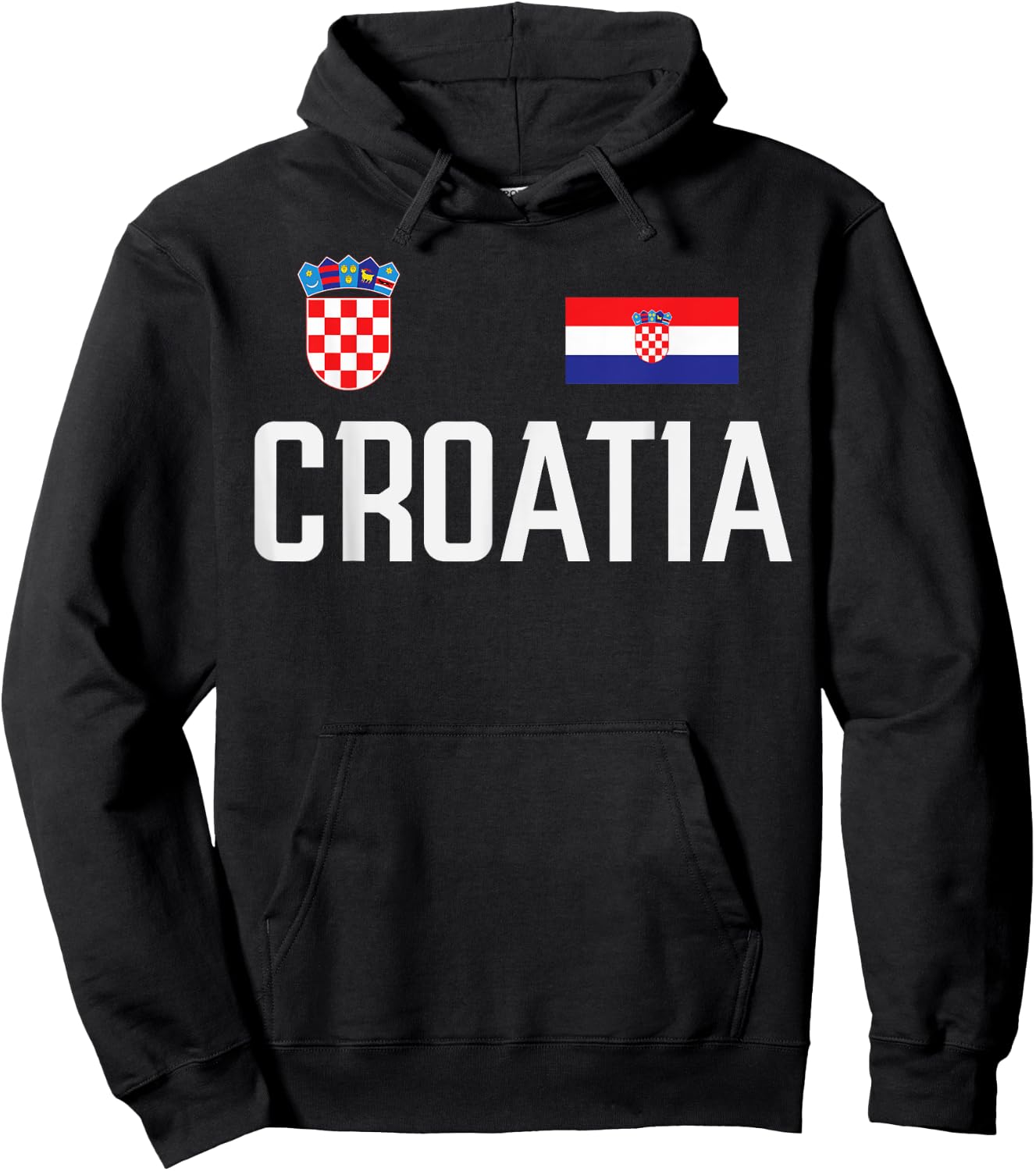 Croatia Flag Croatian Football Soccer Fan Men Women Kids Hoodie - Hoodie | Black