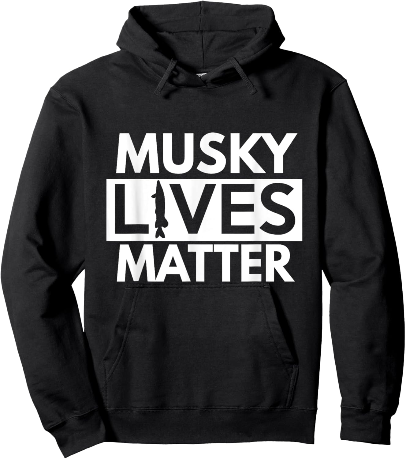 Musky Lives Matter T Shirt - Funny Muskie Fishing Shirts Hoodie - Hoodie | Black