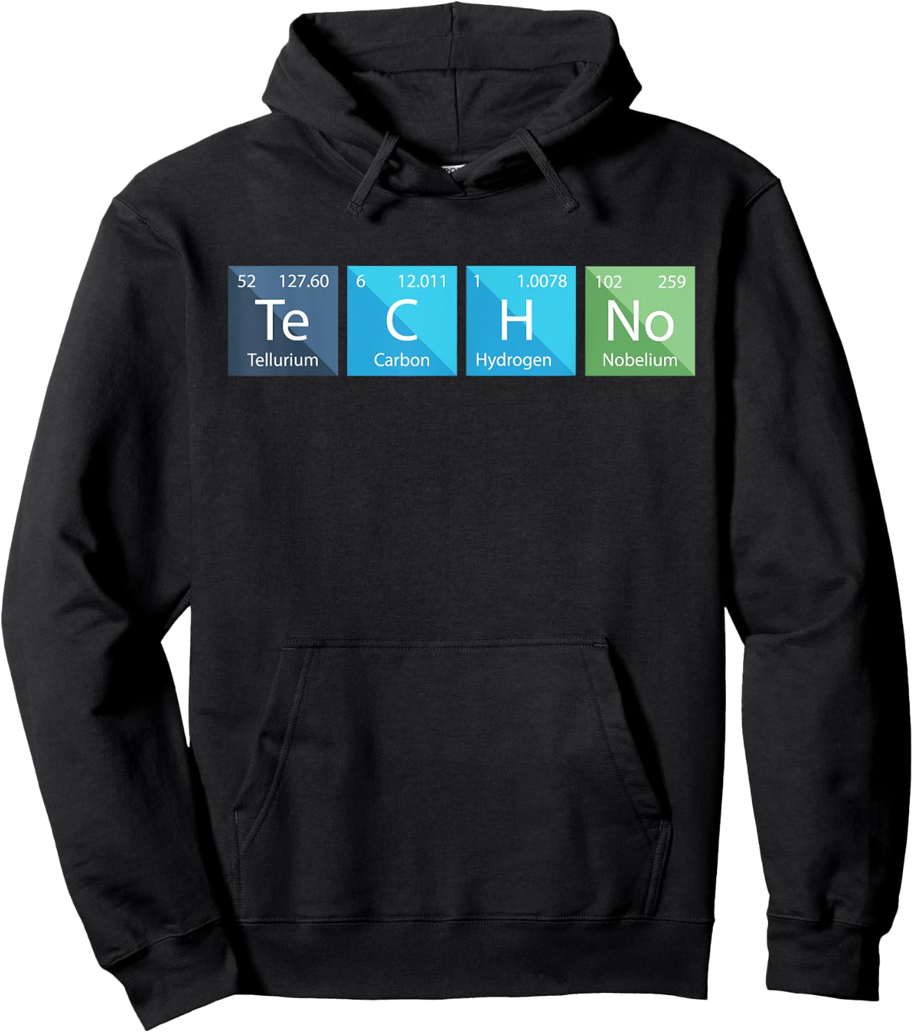 Techno Lover Periodic Elements TeCHNo Hoodie - Hoodie | Black