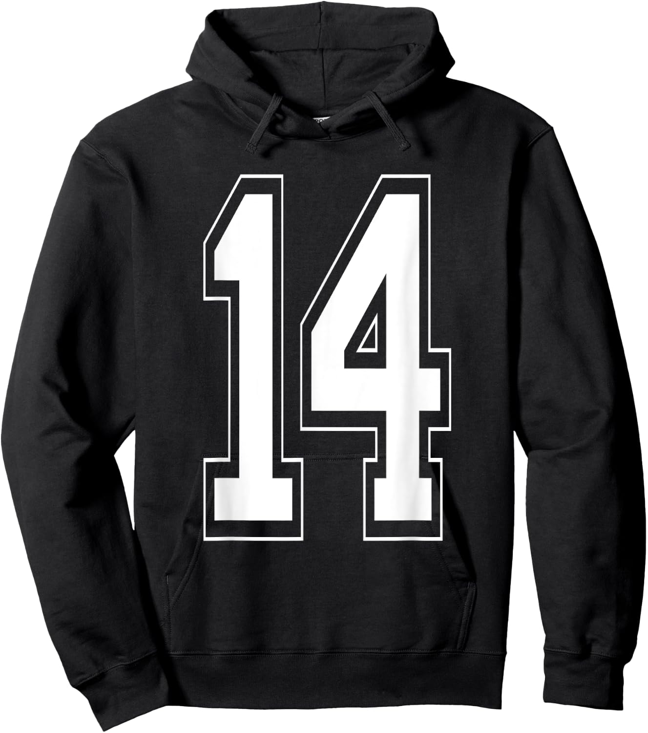 Number 14 Baseball Football Soccer Numbered Jersey Hoodie - Hoodie | Black