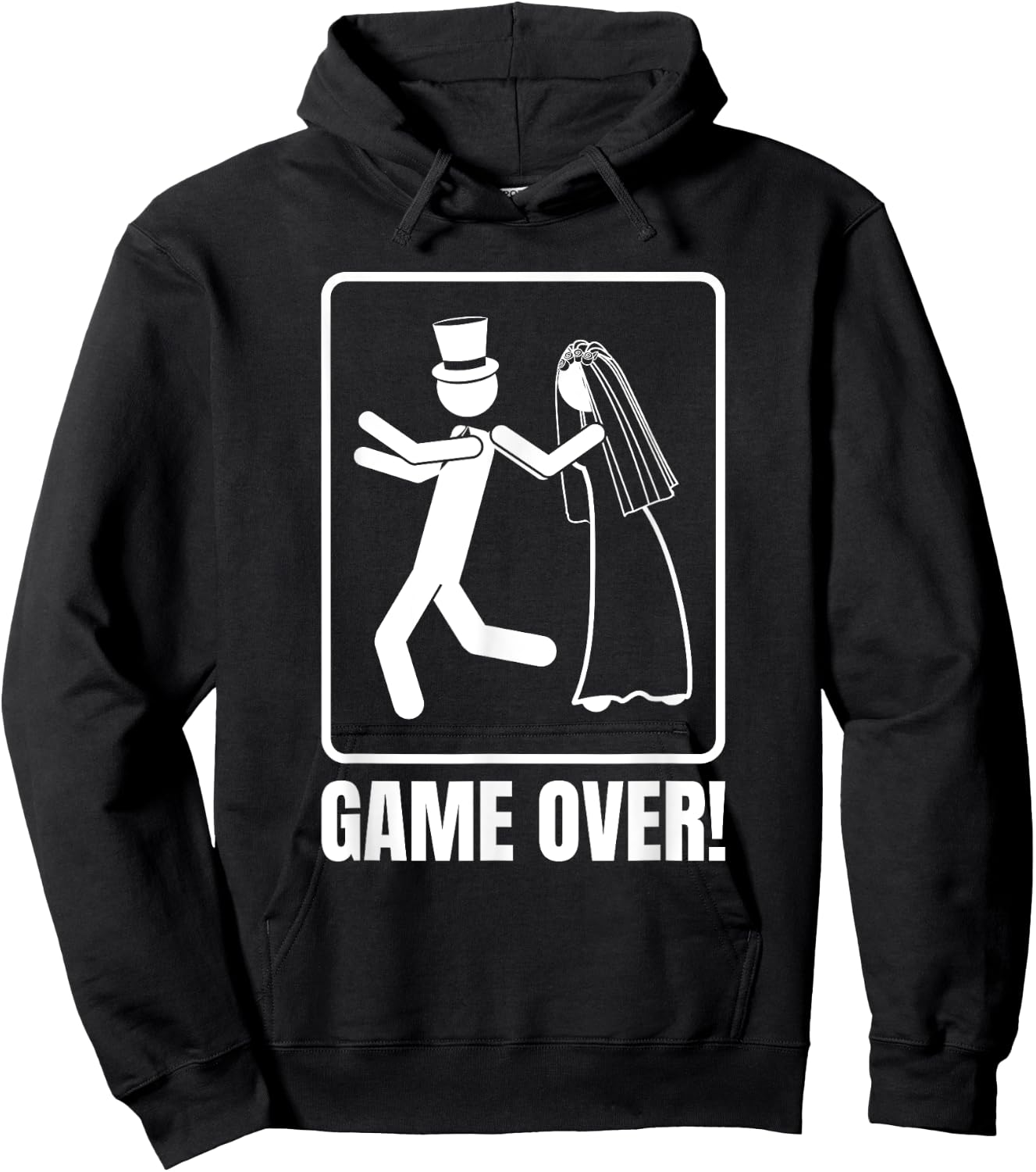 Groom Groom Stag Party GAME OVER , Black, S Hoodie - Hoodie | Black