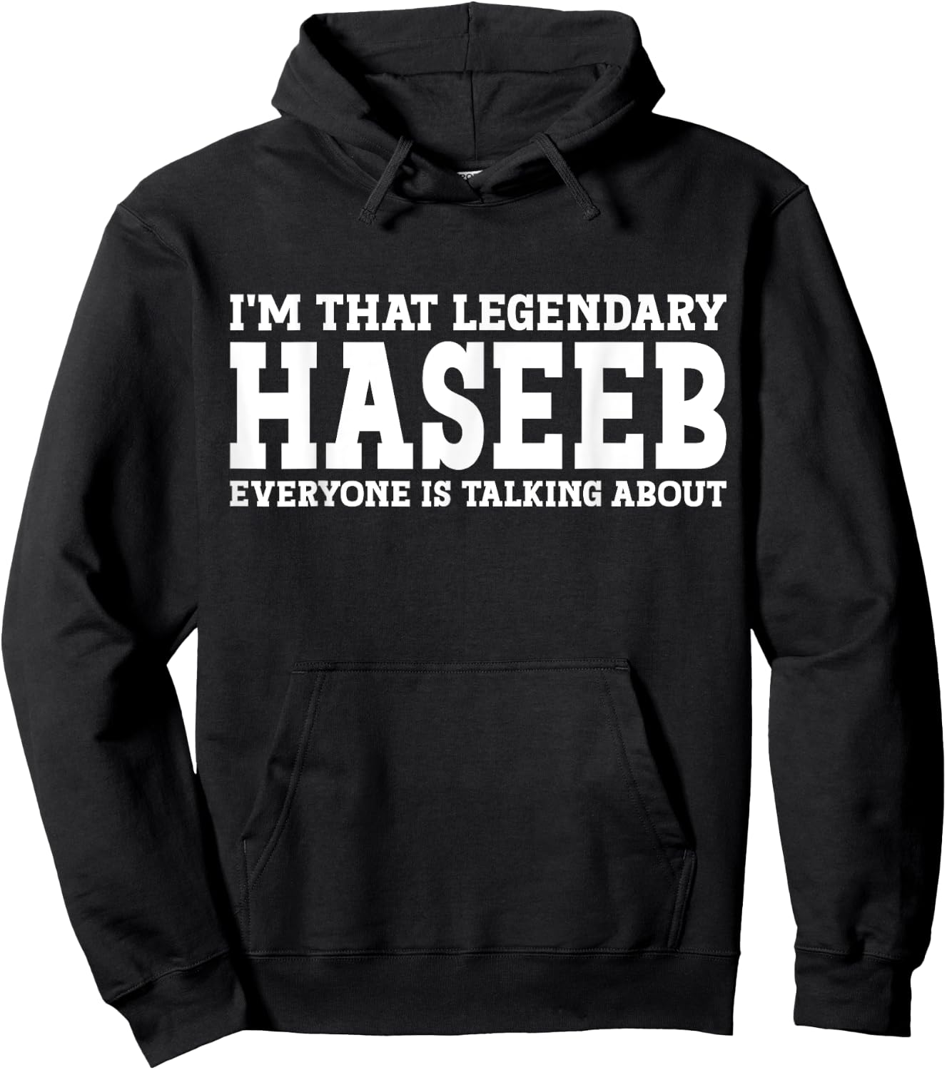 Haseeb Personal Name First Name Funny Haseeb Hoodie - Hoodie | Black