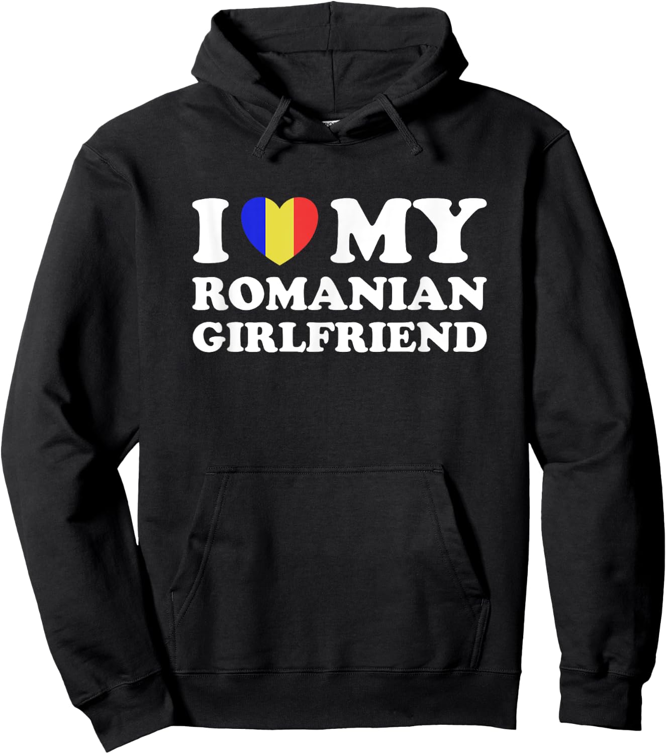 I Love My Romanian Girlfriend Heart Matching Couples Hoodie - Hoodie | Black
