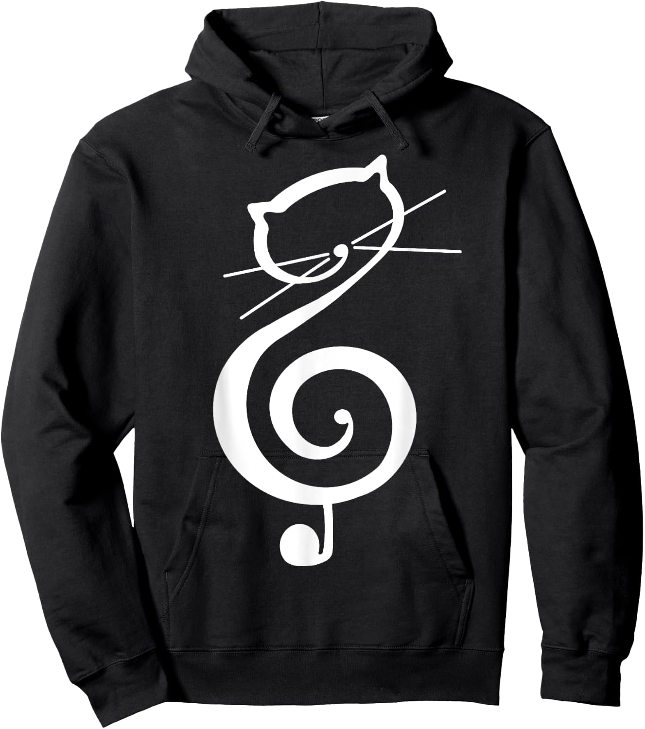 Cat Kitty Treble Music Clef Funny Cat Music Notes Women Men Hoodie - Hoodie | Black