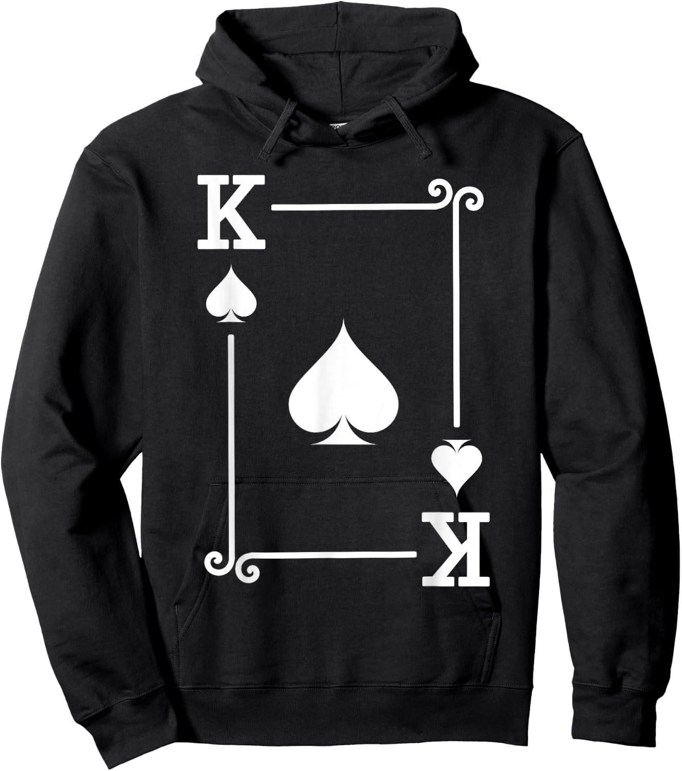 Playing Cards - Matching Spades Card Suits - King Card Hoodie - Hoodie | Black