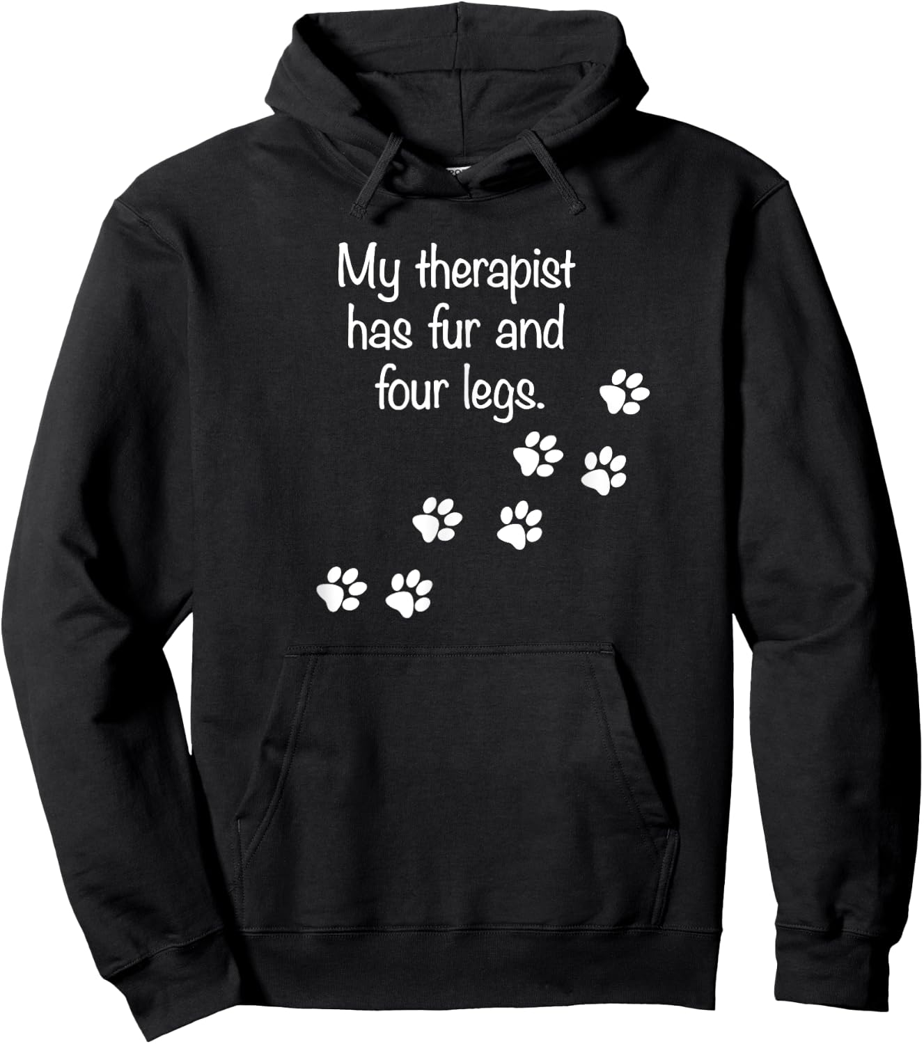 My Therapist Has Fur and Four Legs Funny Dog Lovers Women Girls Kids Hoodie - Hoodie | Black