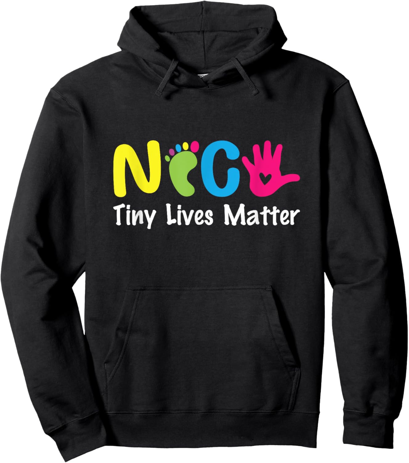 NICU Tiny Lives Matter Neonatal Nurse NICU Nurse Hoodie - Hoodie | Black