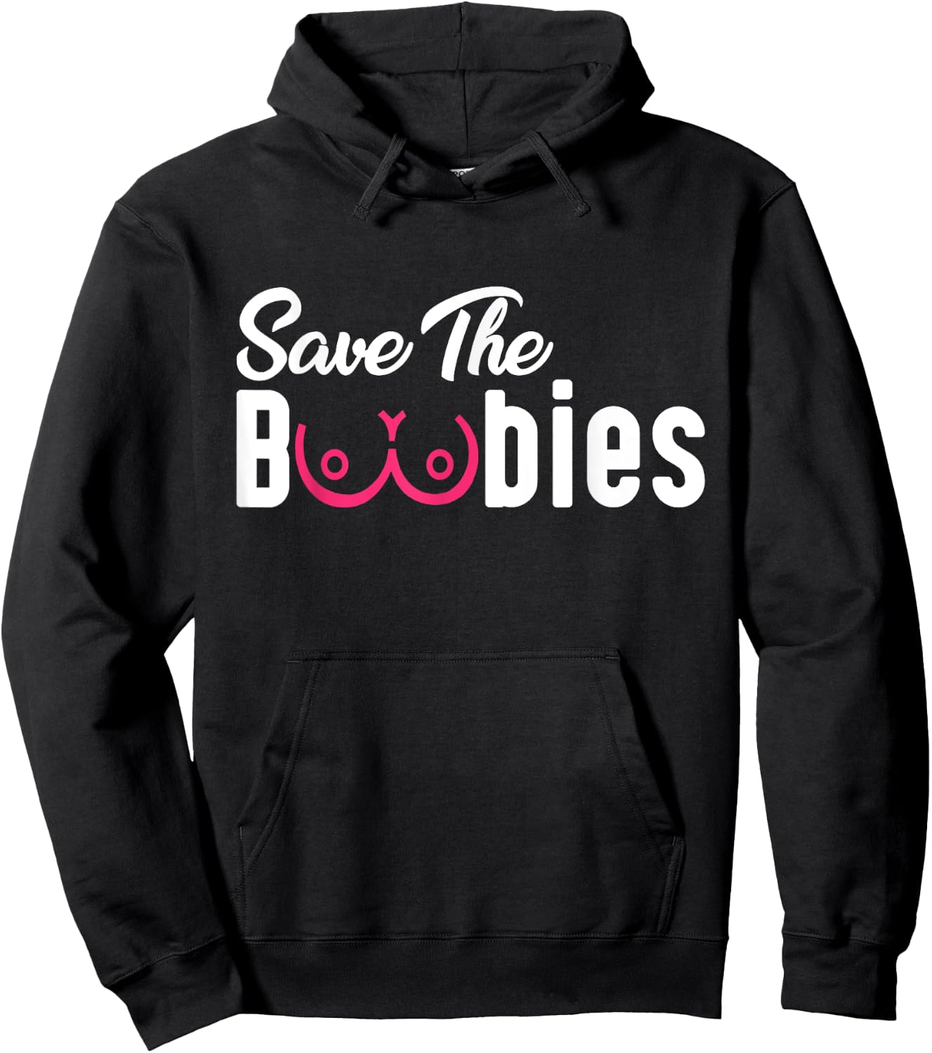 Save The Boobies Funny Breast Cancer Awareness Hoodie - Hoodie | Black