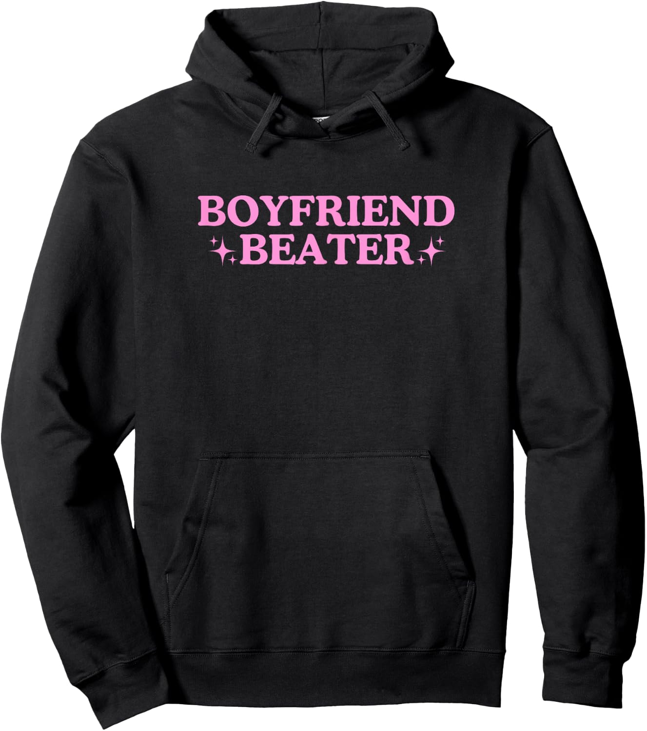 Meme Gag Sarcastic Funny Boyfriend Beater Unhinged Gen Z Y2K Hoodie - Hoodie | Black