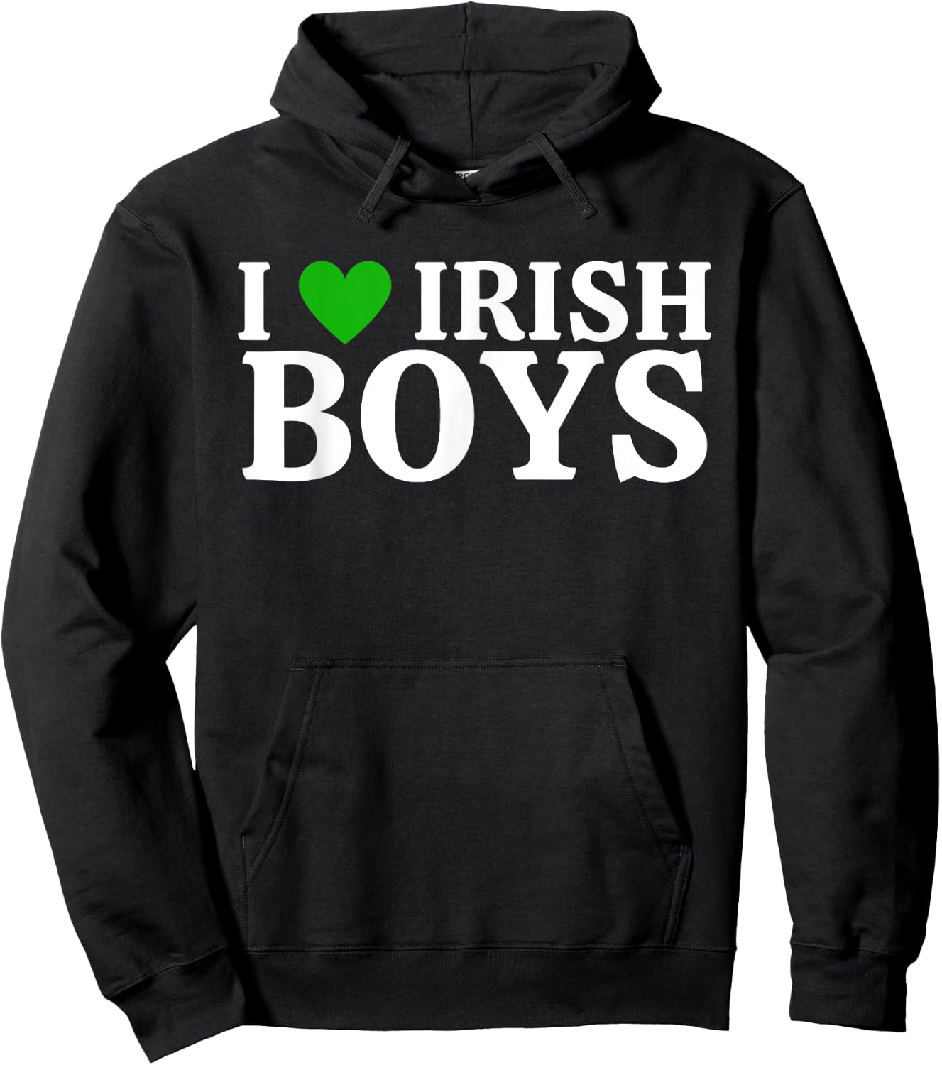 Funny I Love Irish Boys I Green Heart British Boys Ireland Hoodie - Hoodie | Black