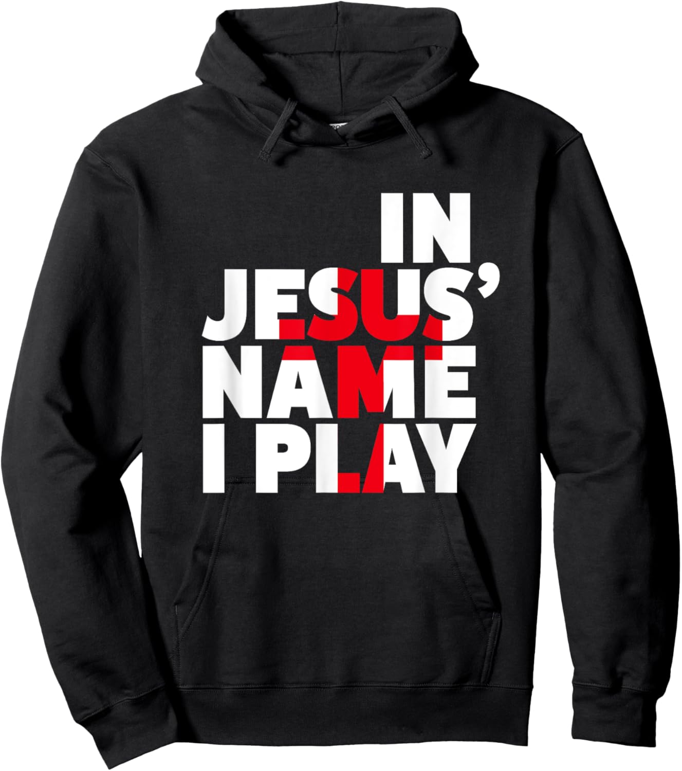 Christian Athlete Sports Shirts - In Jesus Name I Play Shirt Hoodie - Hoodie | Black