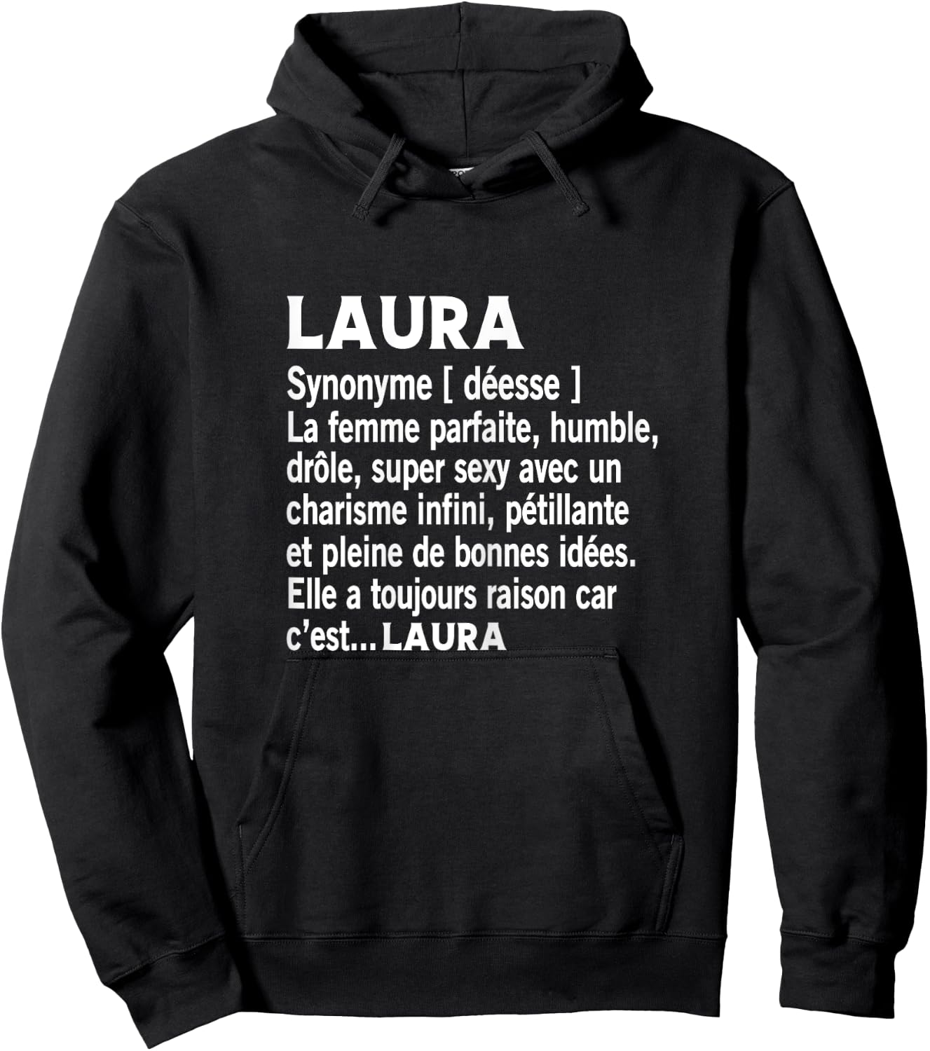 Woman Humor Personalized Gift Name Laura Definition , Black, Female X-Small Hoodie - Hoodie | Black