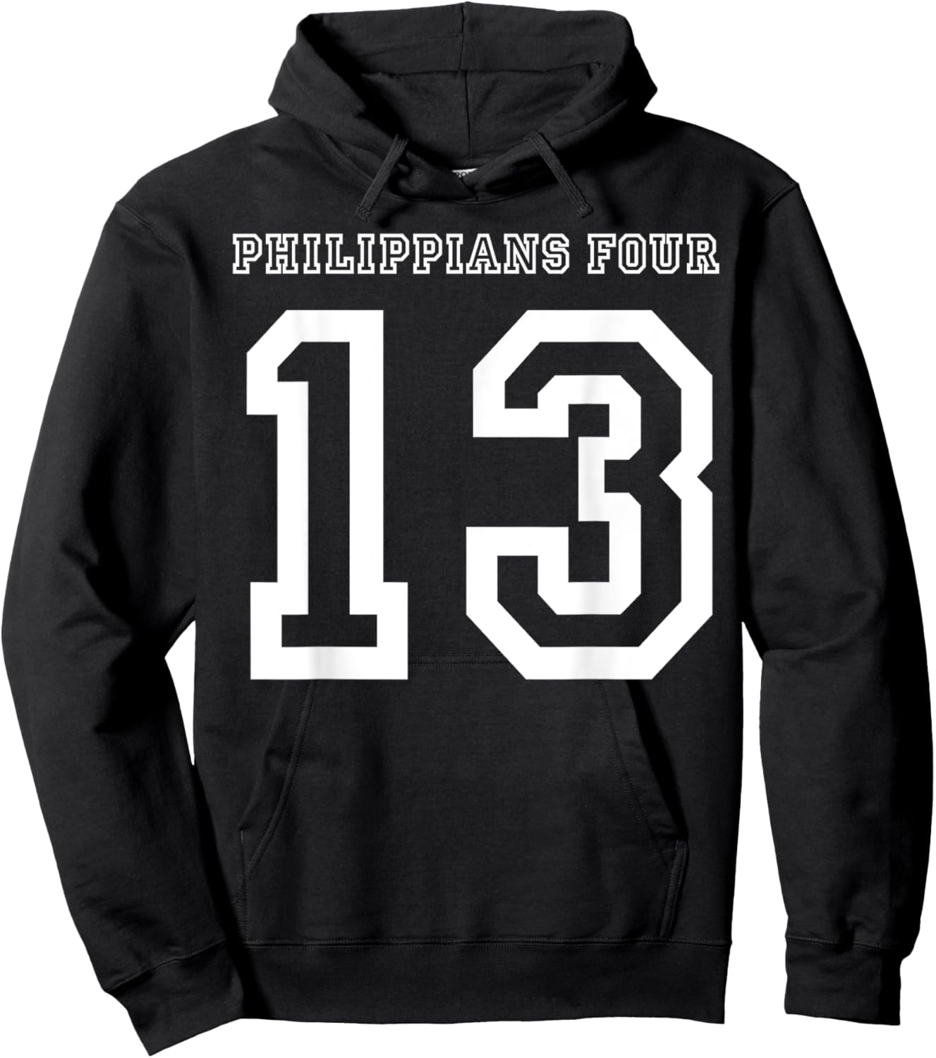 Philippians 4:13 Four 13 413 Sports Jersey Style Hoodie - Hoodie | Black