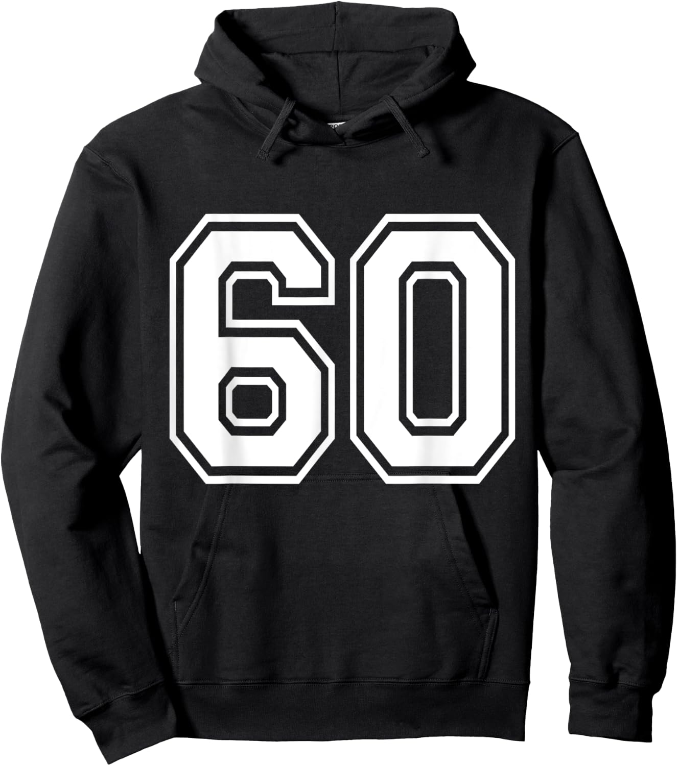 Number 60 Varsity Sports Team Jersey 60th Birthday 60 Years Hoodie - Hoodie | Black