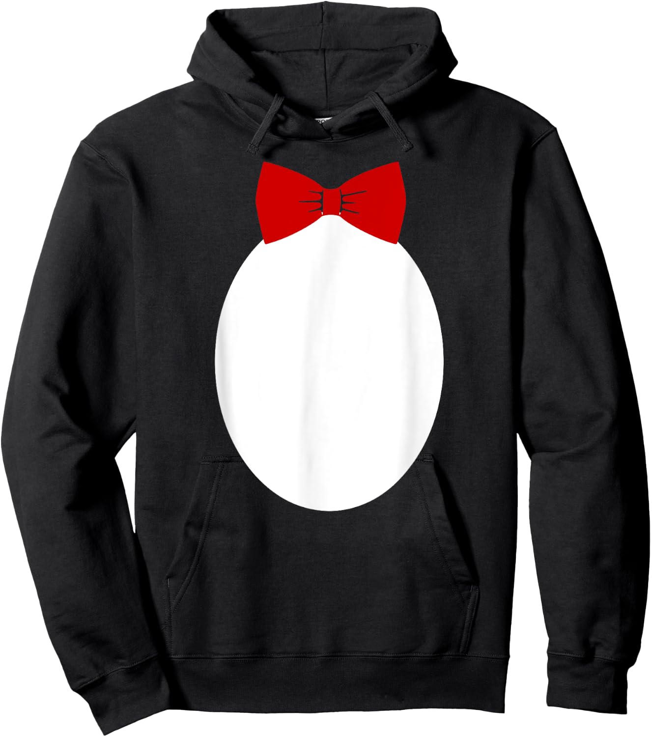 Cute Penguin Belly With Bow Tie Hoodie - Hoodie | Black
