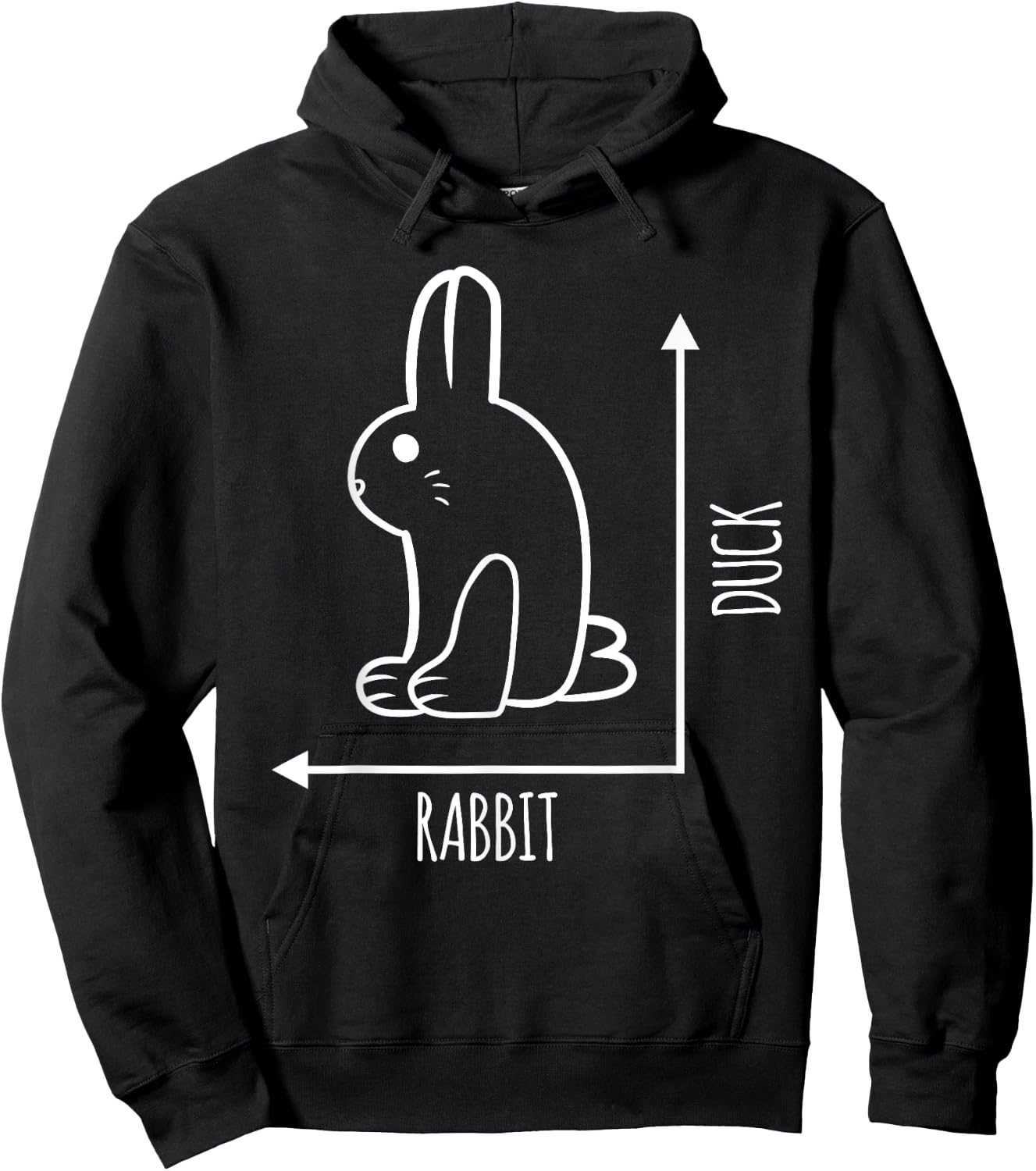 Funny Rabbit Duck Graph Rabbit Bird Animal Lover Hoodie - Hoodie | Black