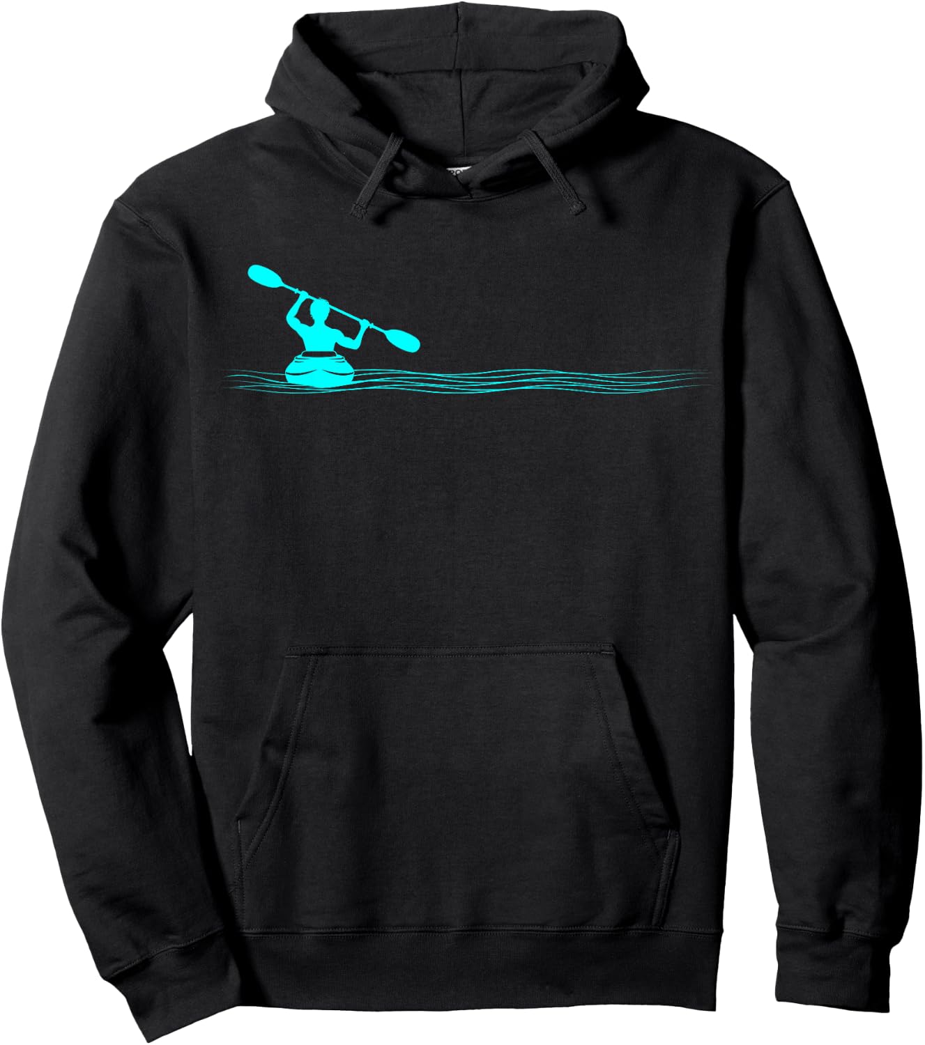 Kayak Driving Minimalist Kayaker , black, S Hoodie - Hoodie | Black