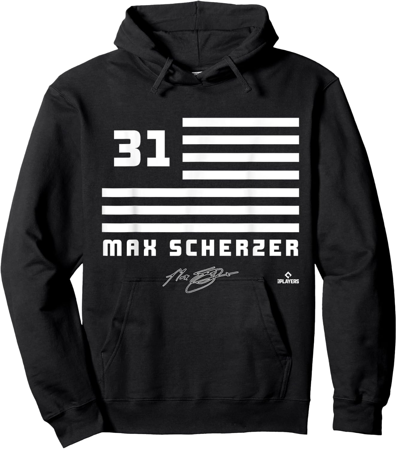 Max Scherzer Flag Name Hoodie - Hoodie | Black