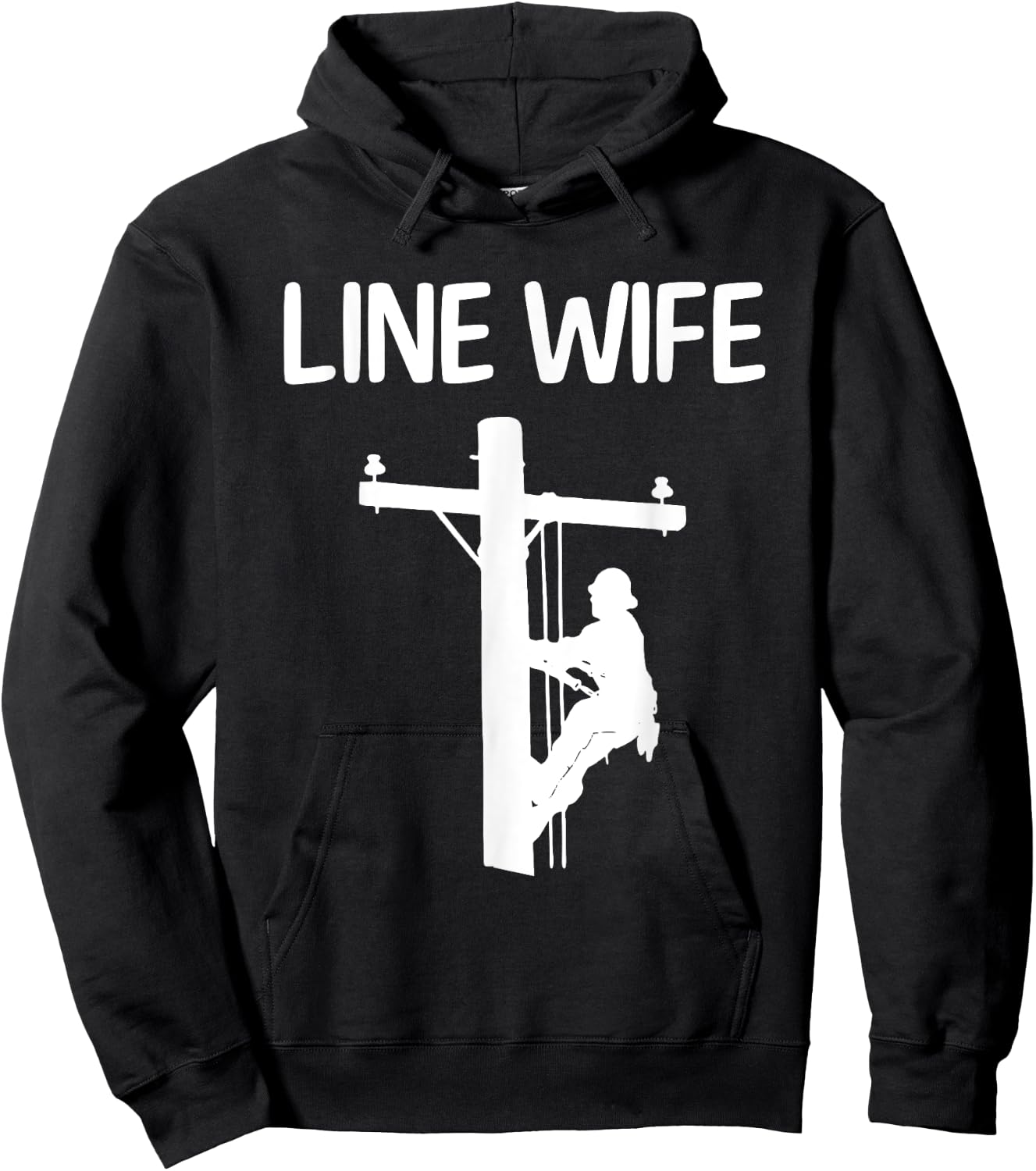 Cool Lineman Wife Girls Electrician Linemen Fiance Hoodie - Hoodie | Black