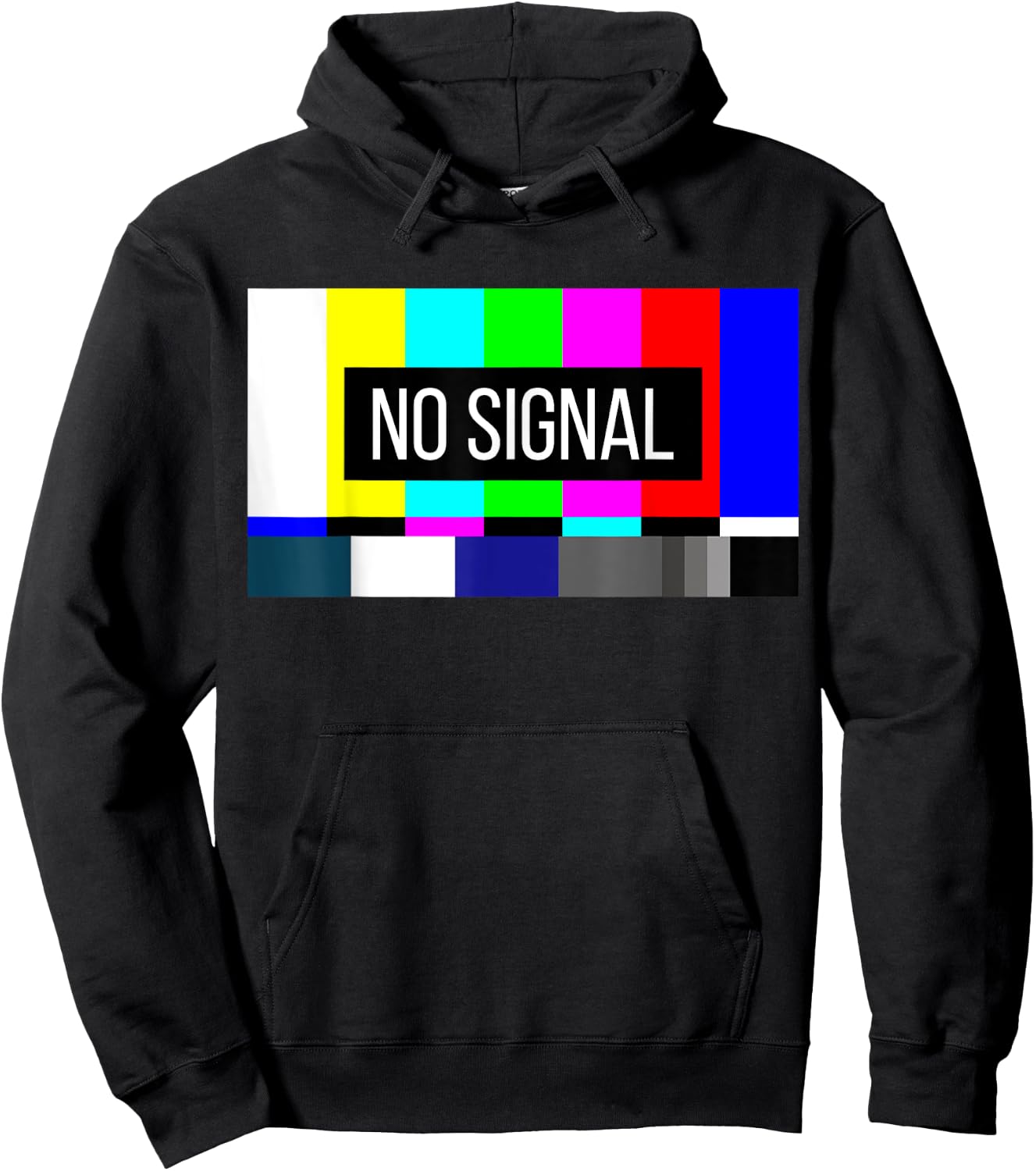 Retro No Signal TV Test Pattern Vintage Television Bars Hoodie - Hoodie | Black