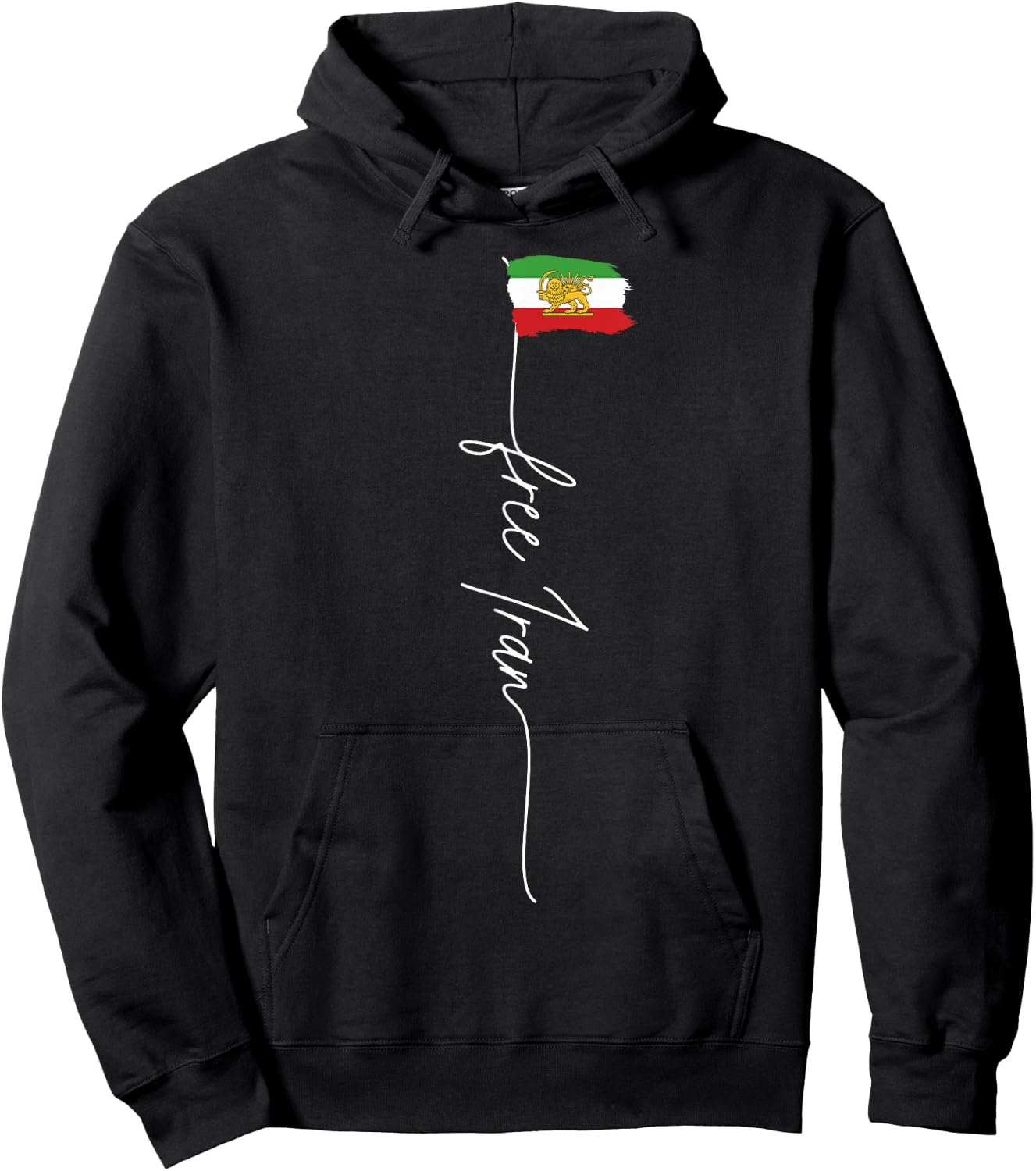IRAN AZADI Iran Flag Map Lion Sun Sword Free Iran Revolution Hoodie - Hoodie | Black