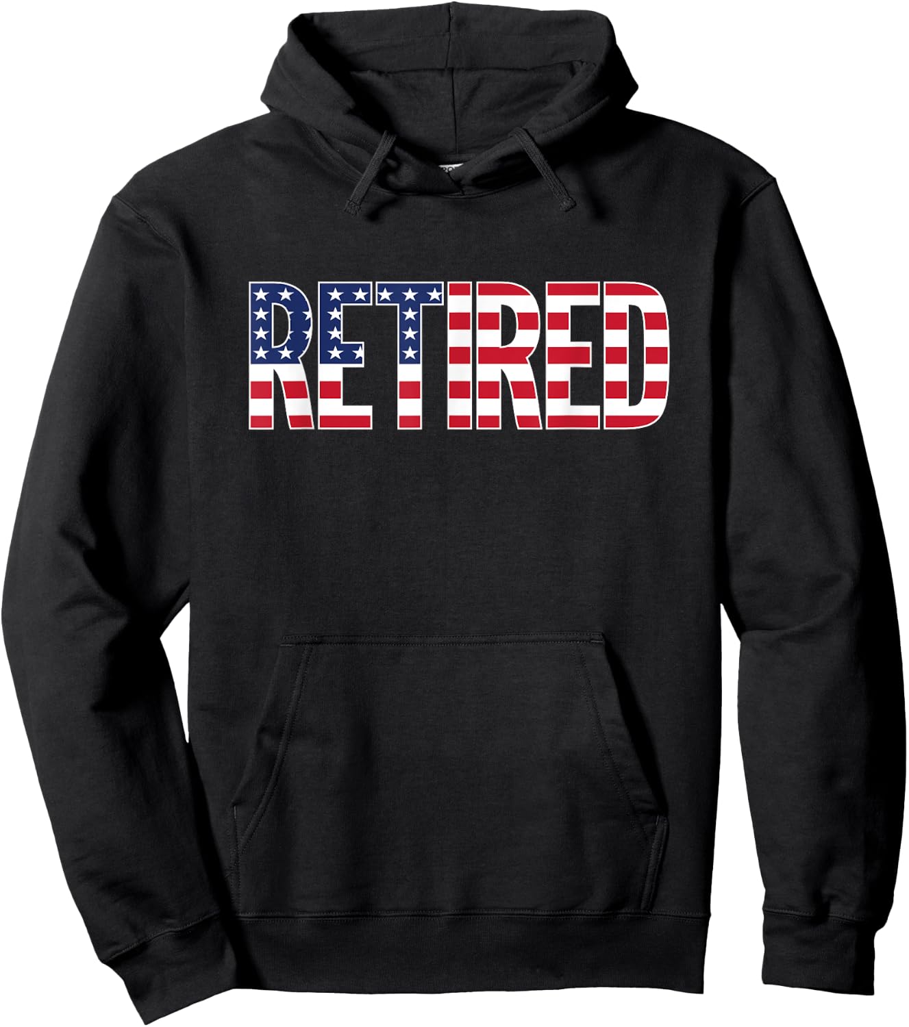 Retirement Shirt USA Retired Patriotic Gift Hoodie - Hoodie | Black