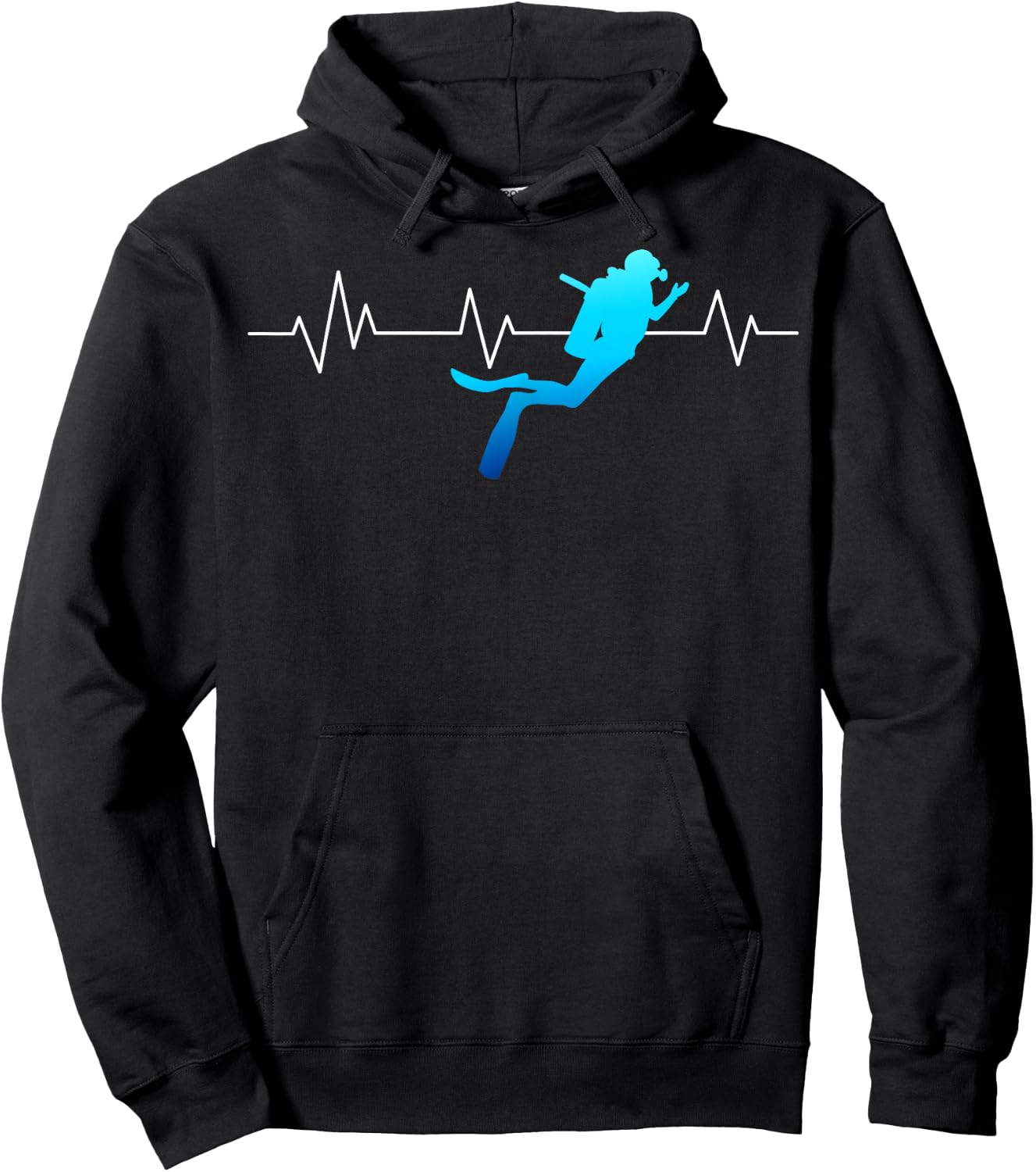 Heartbeat Scuba Diving Diver Underwater Dive Deep-Sea Swim Hoodie - Hoodie | Black