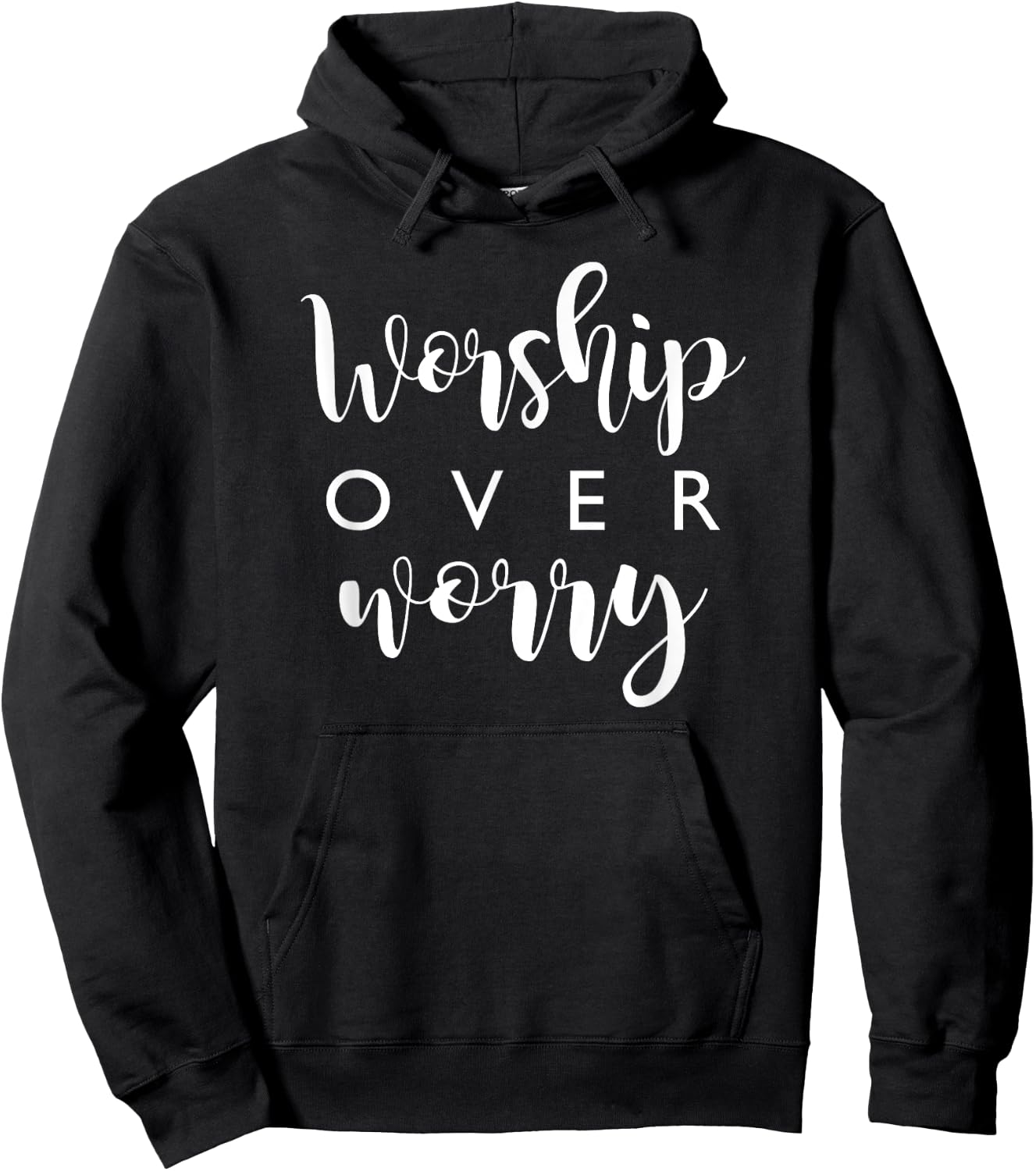 Christian Worship Over Worry Faith Jesus Prayer Hoodie - Hoodie | Black