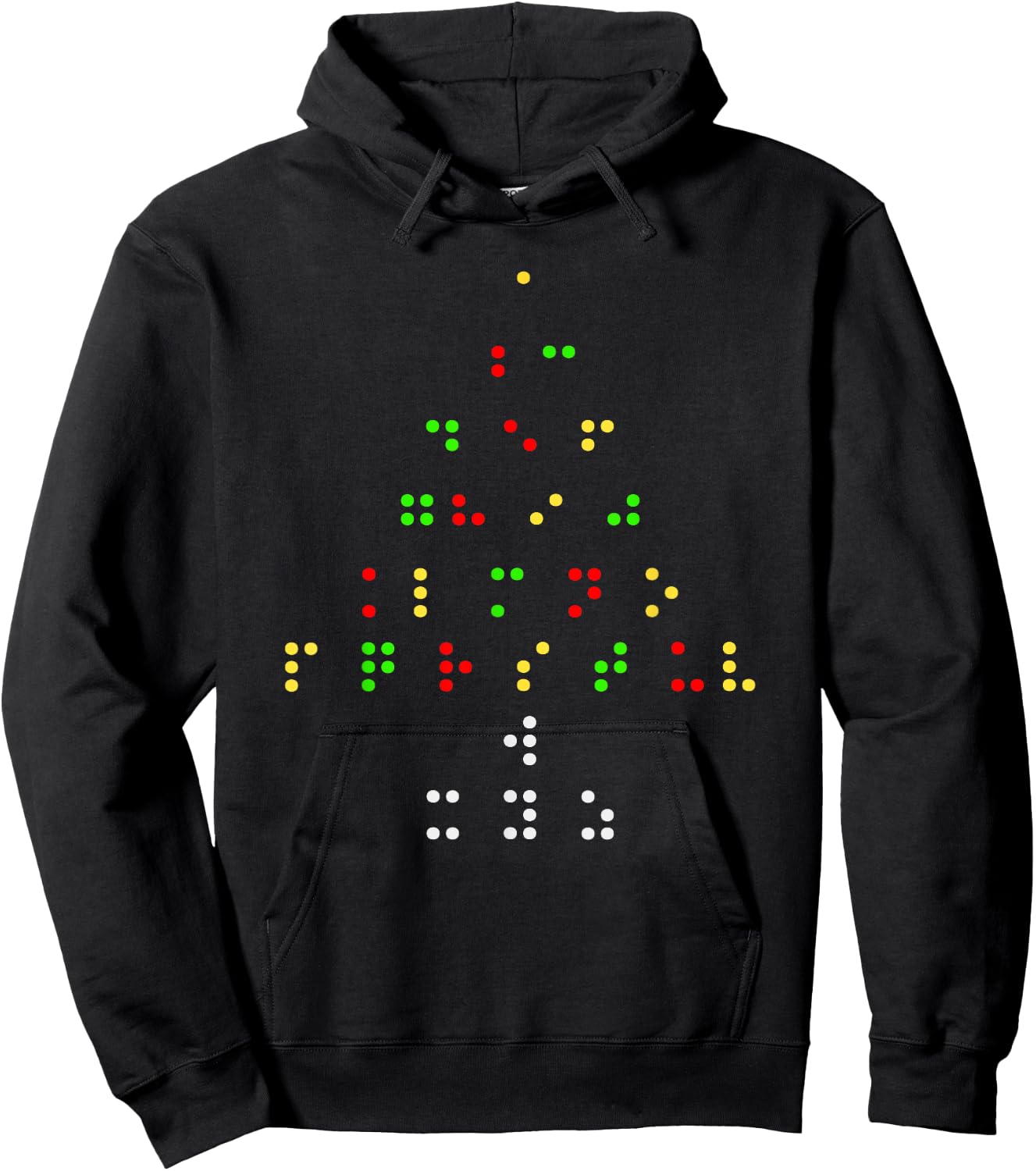 Holiday Gift The Blind Christmas Tree Braille Language Hoodie - Hoodie | Black