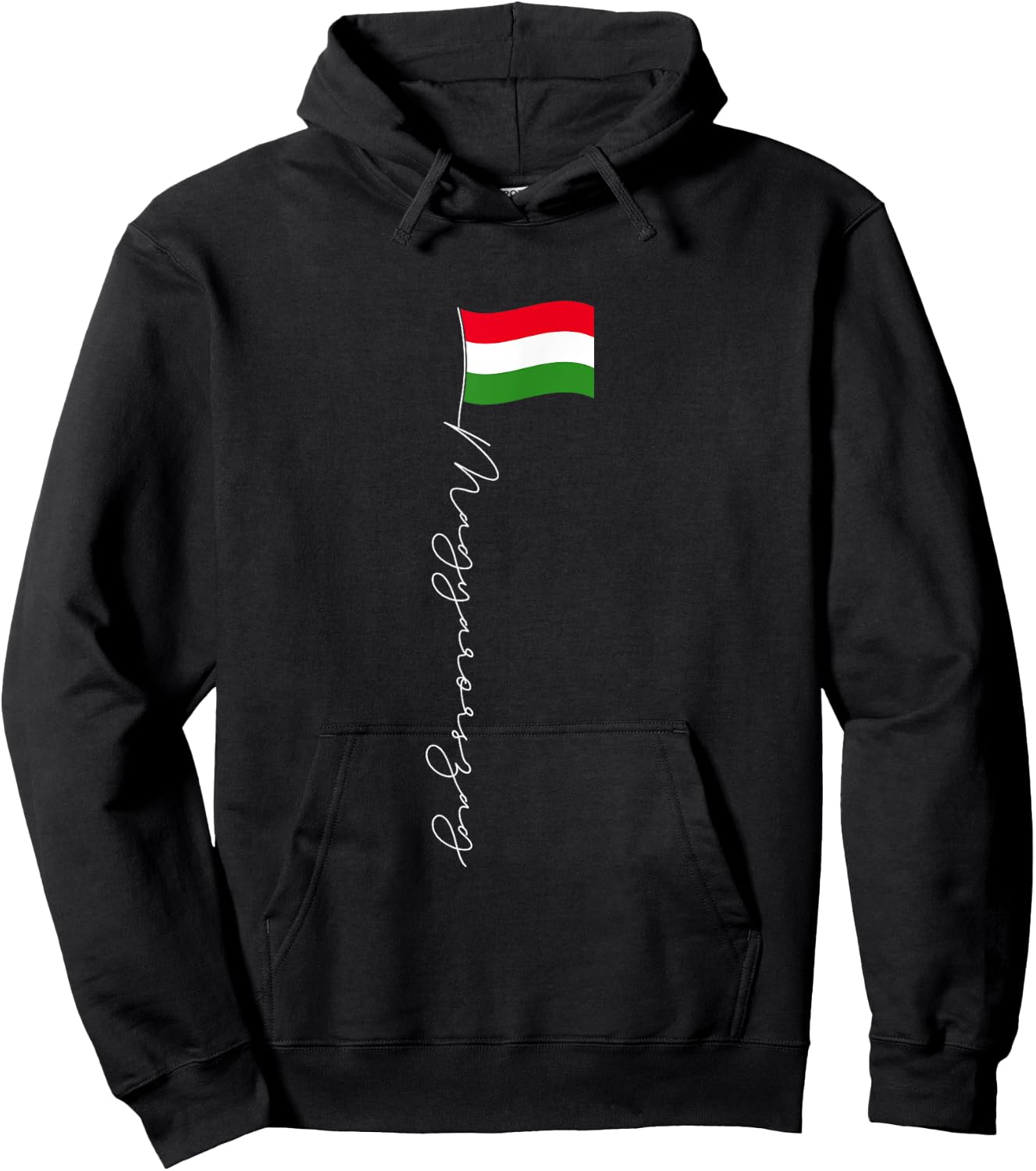 Hungary Signature Flag Pole - Patriotic Hungarian Flag Hoodie - Hoodie | Black