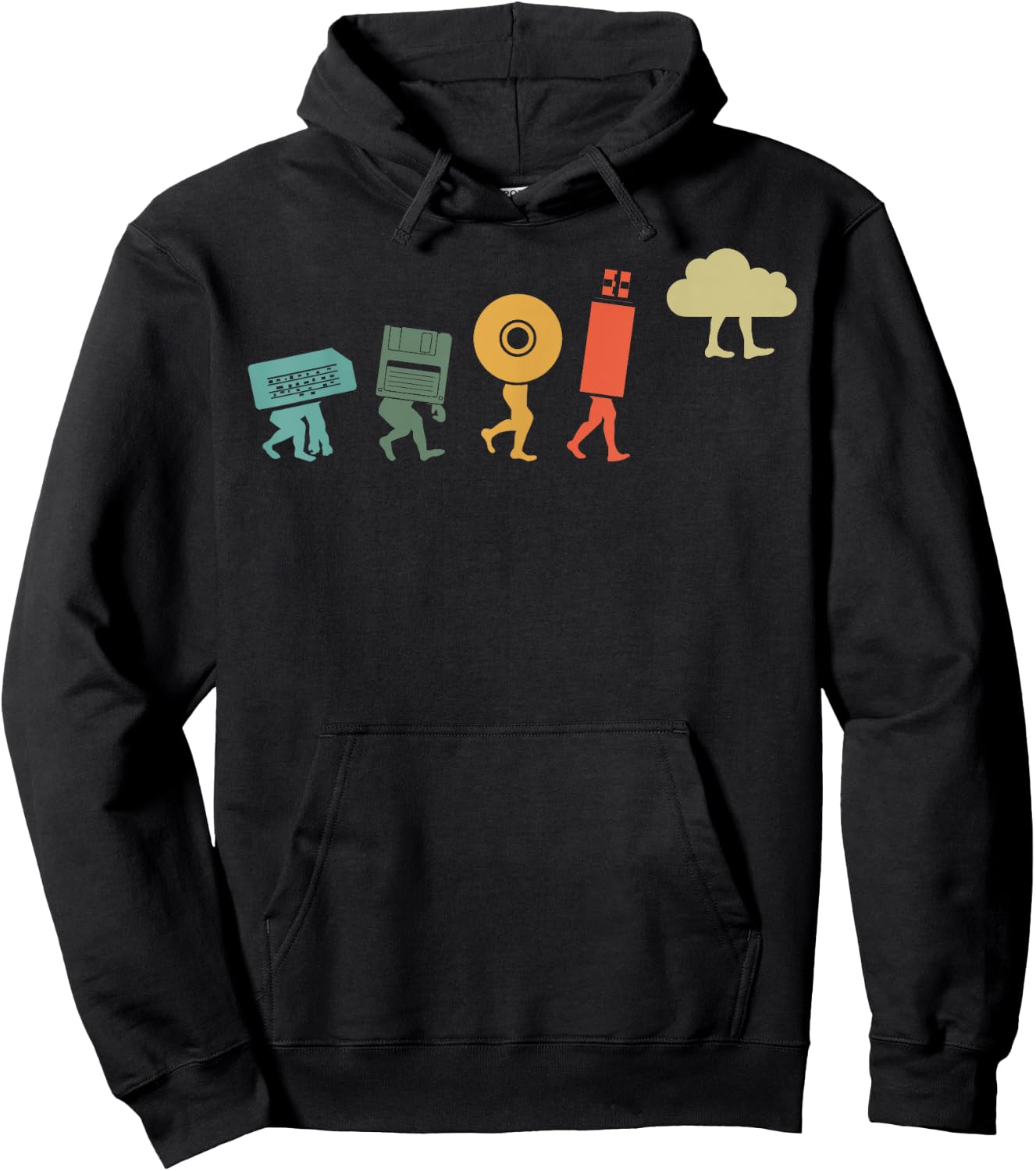 Retro Evolution Of Cloud Computing - Cloud Developer Hoodie - Hoodie | Black