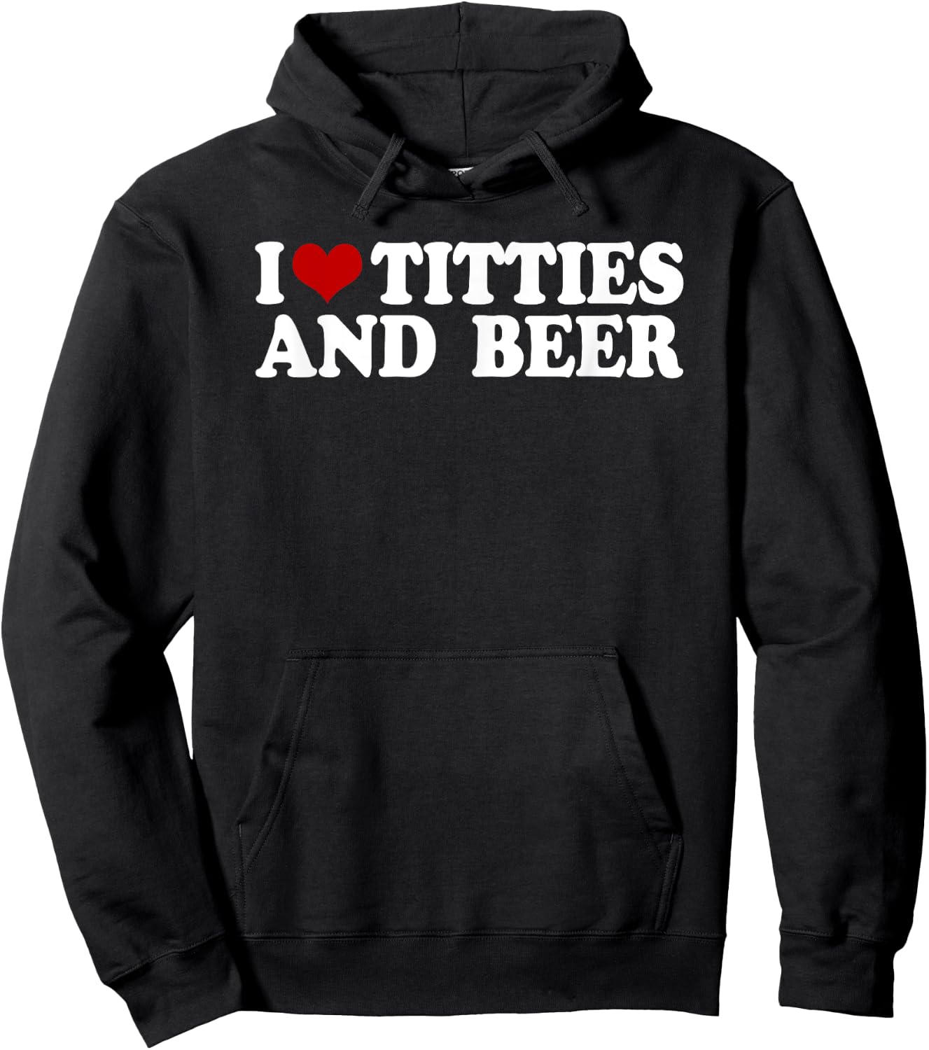 Men's with "I Love Tittis and Beer" Motif [German Language], black Hoodie - Hoodie | Black