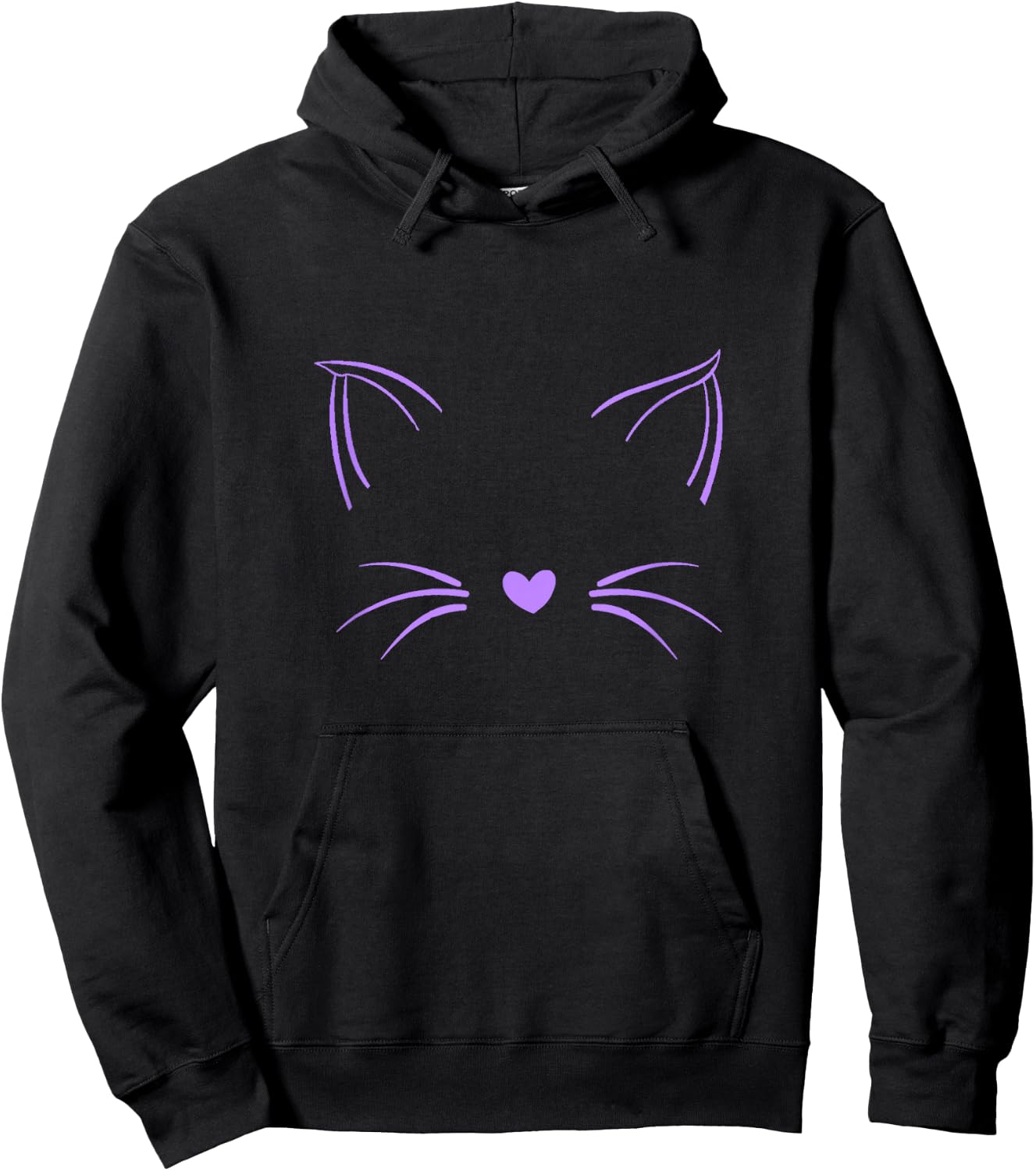 Light Purple Invisible Cat Purple Violet Color Graphic Hoodie - Hoodie | Black